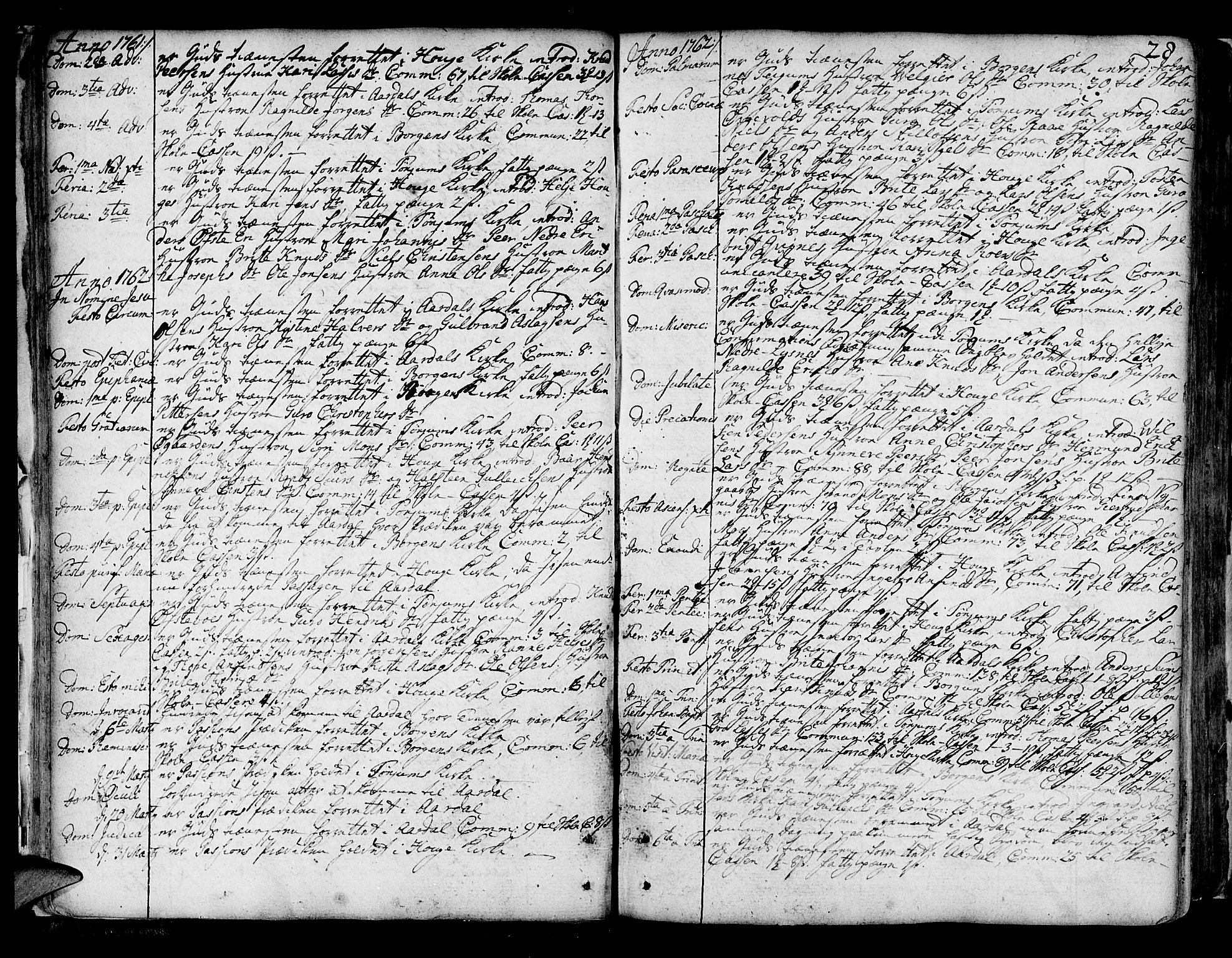 Lærdal sokneprestembete, SAB/A-81201: Ministerialbok nr. A 2, 1752-1782, s. 28
