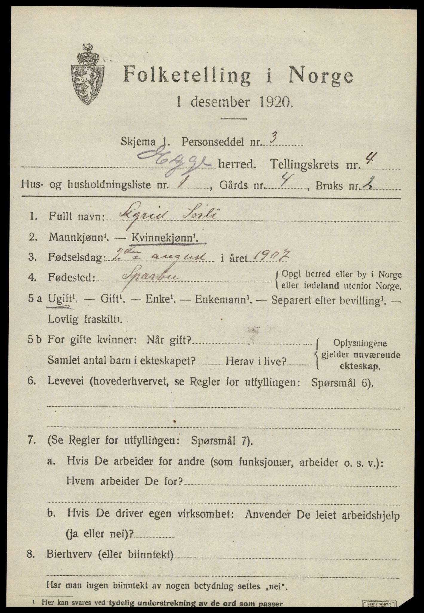 SAT, Folketelling 1920 for 1733 Egge herred, 1920, s. 2392