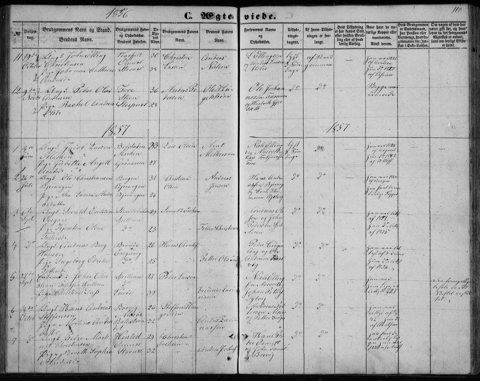 Ministerialprotokoller, klokkerbøker og fødselsregistre - Nordland, SAT/A-1459/843/L0633: Klokkerbok nr. 843C02, 1853-1873, s. 110