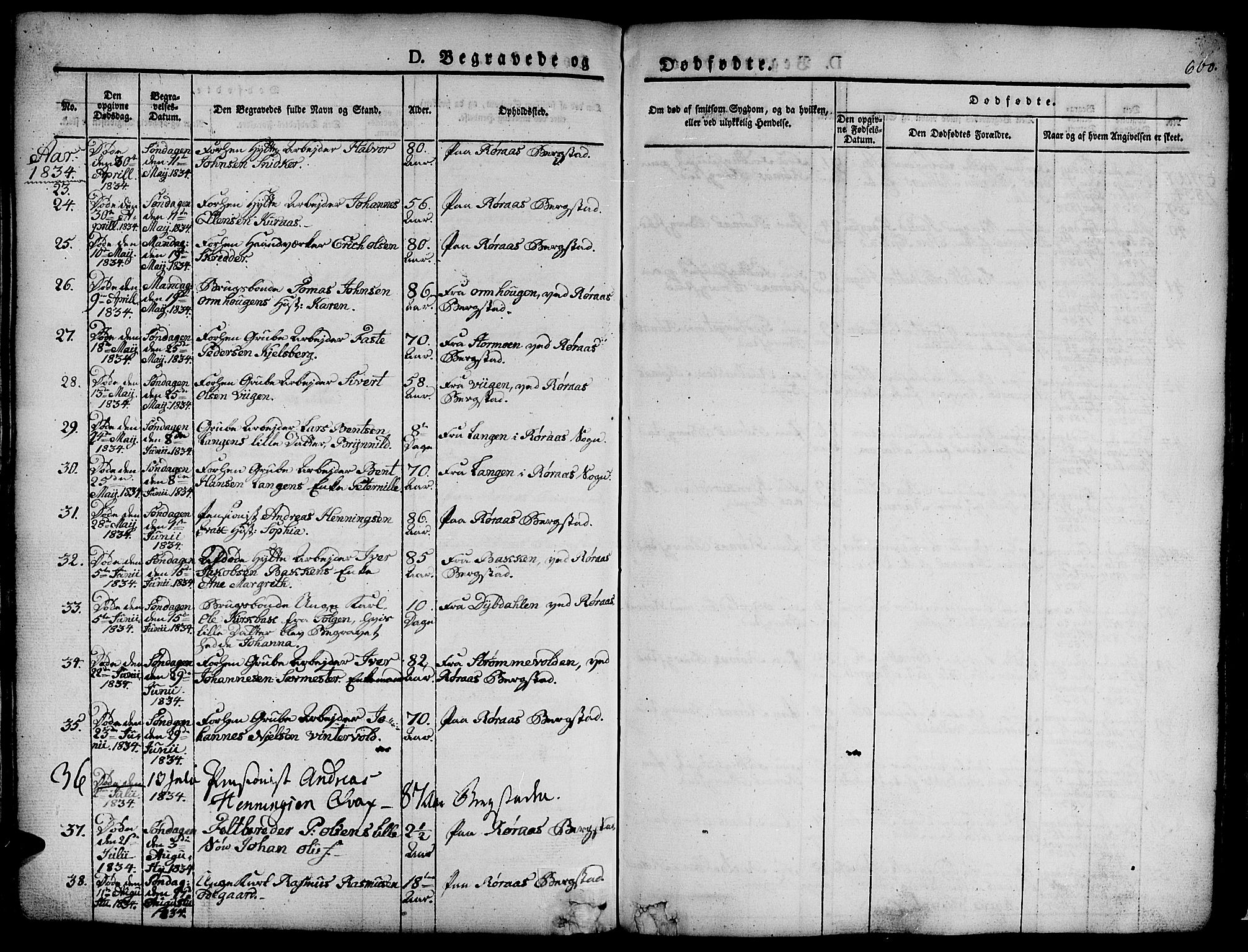 Ministerialprotokoller, klokkerbøker og fødselsregistre - Sør-Trøndelag, SAT/A-1456/681/L0939: Klokkerbok nr. 681C03, 1829-1855, s. 600