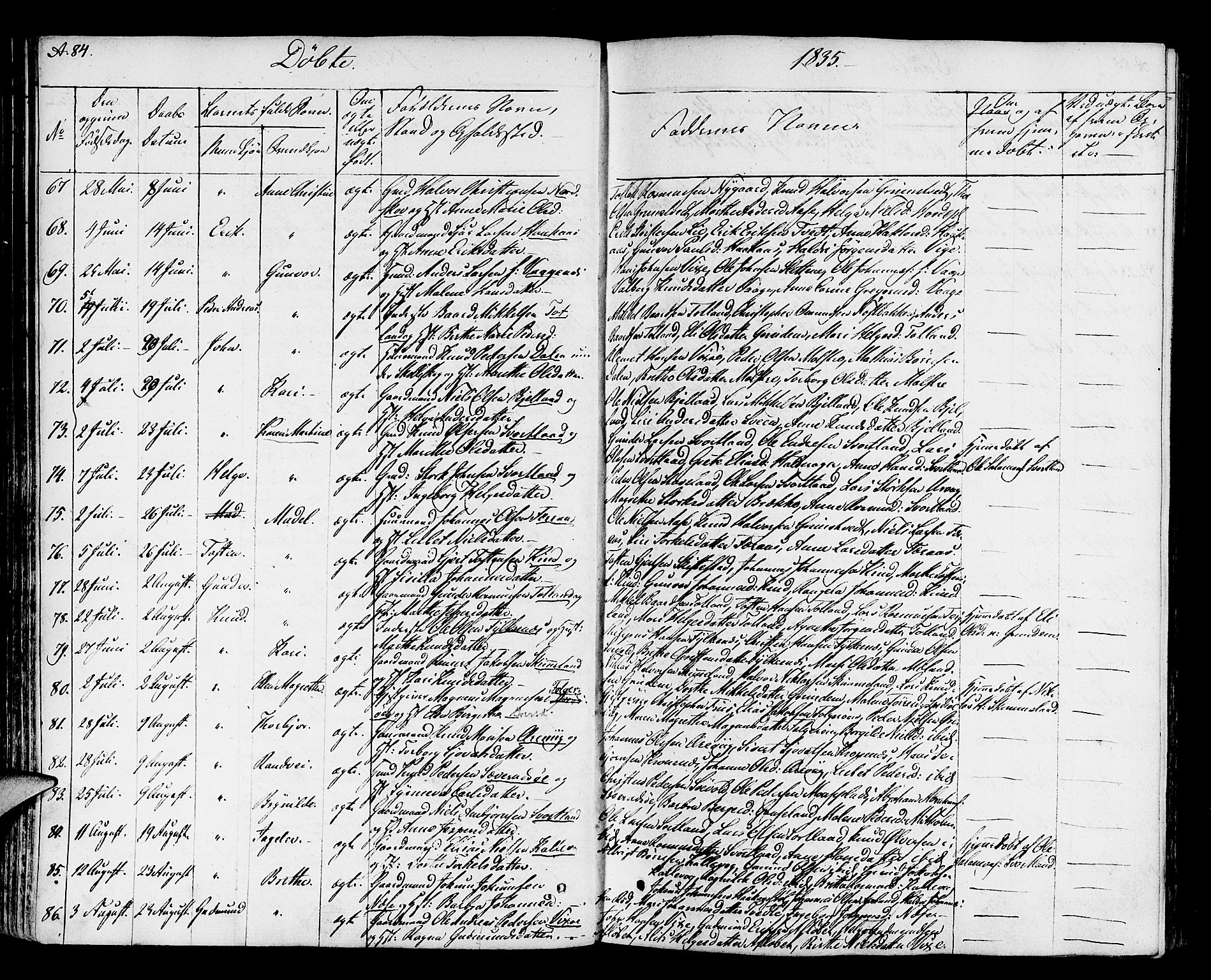 Finnås sokneprestembete, AV/SAB-A-99925/H/Ha/Haa/Haaa/L0005: Ministerialbok nr. A 5, 1823-1835, s. 84