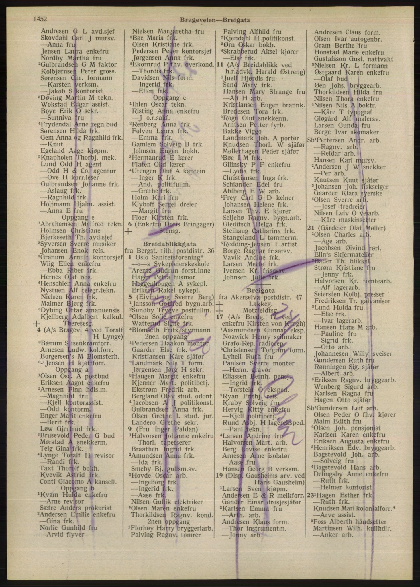 Kristiania/Oslo adressebok, PUBL/-, 1947, s. 1452