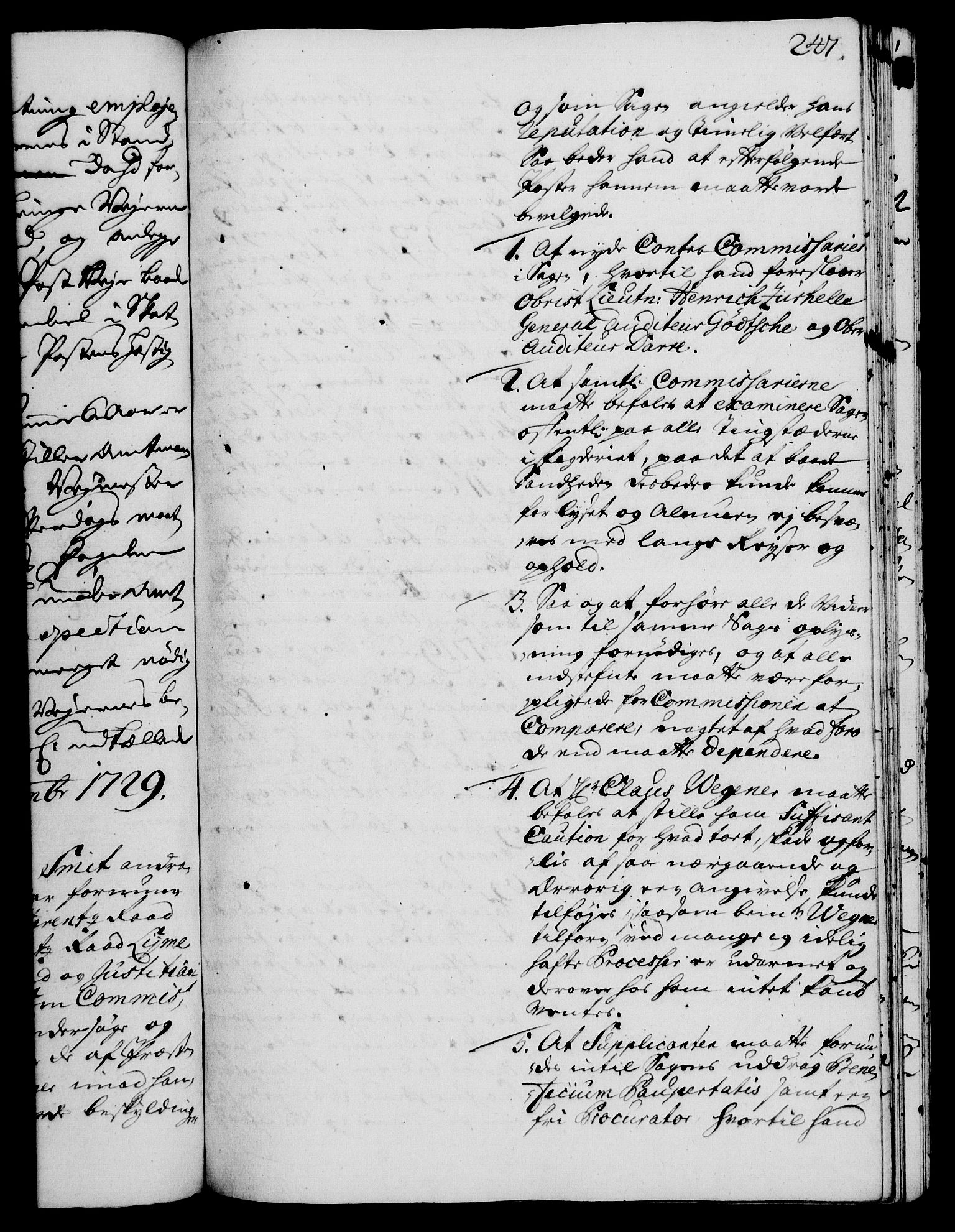 Rentekammeret, Kammerkanselliet, AV/RA-EA-3111/G/Gh/Gha/L0011: Norsk ekstraktmemorialprotokoll (merket RK 53.56), 1729, s. 247