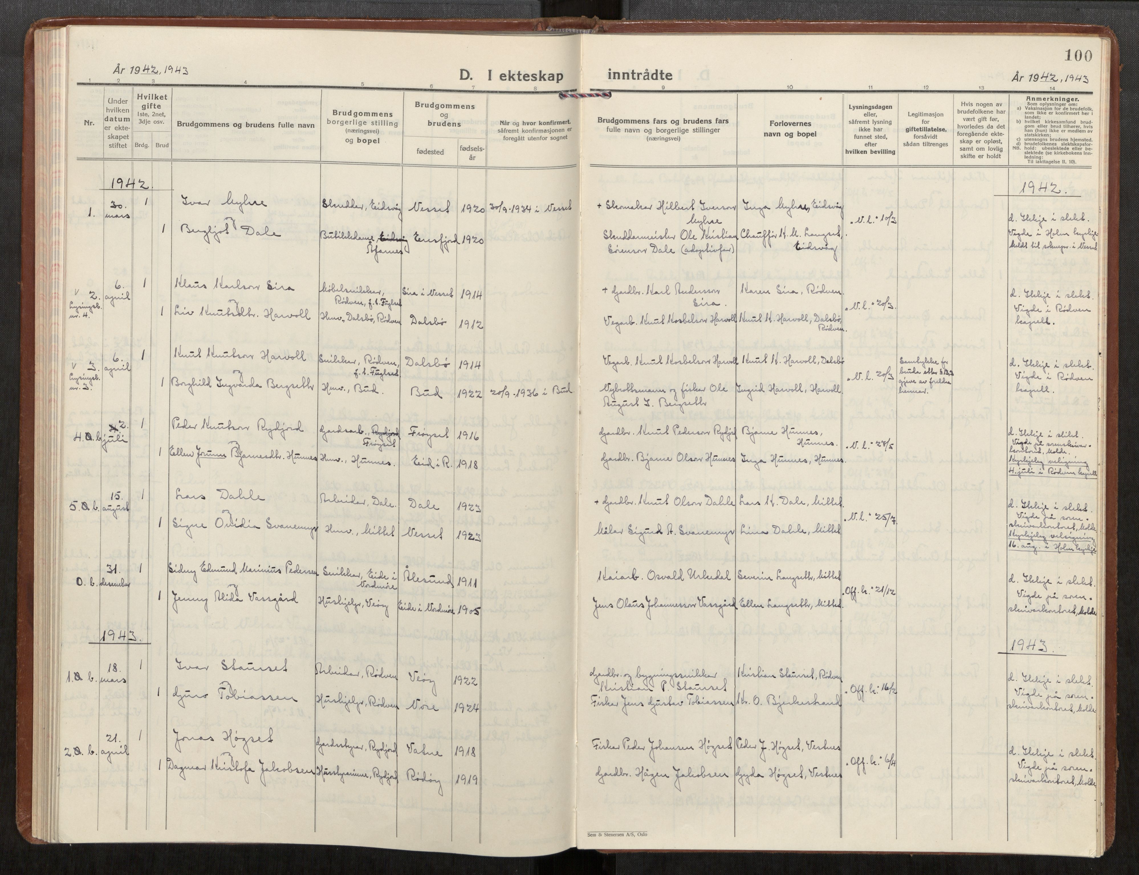 Ministerialprotokoller, klokkerbøker og fødselsregistre - Møre og Romsdal, SAT/A-1454/549/L0619: Ministerialbok nr. 549A02, 1928-1951, s. 100