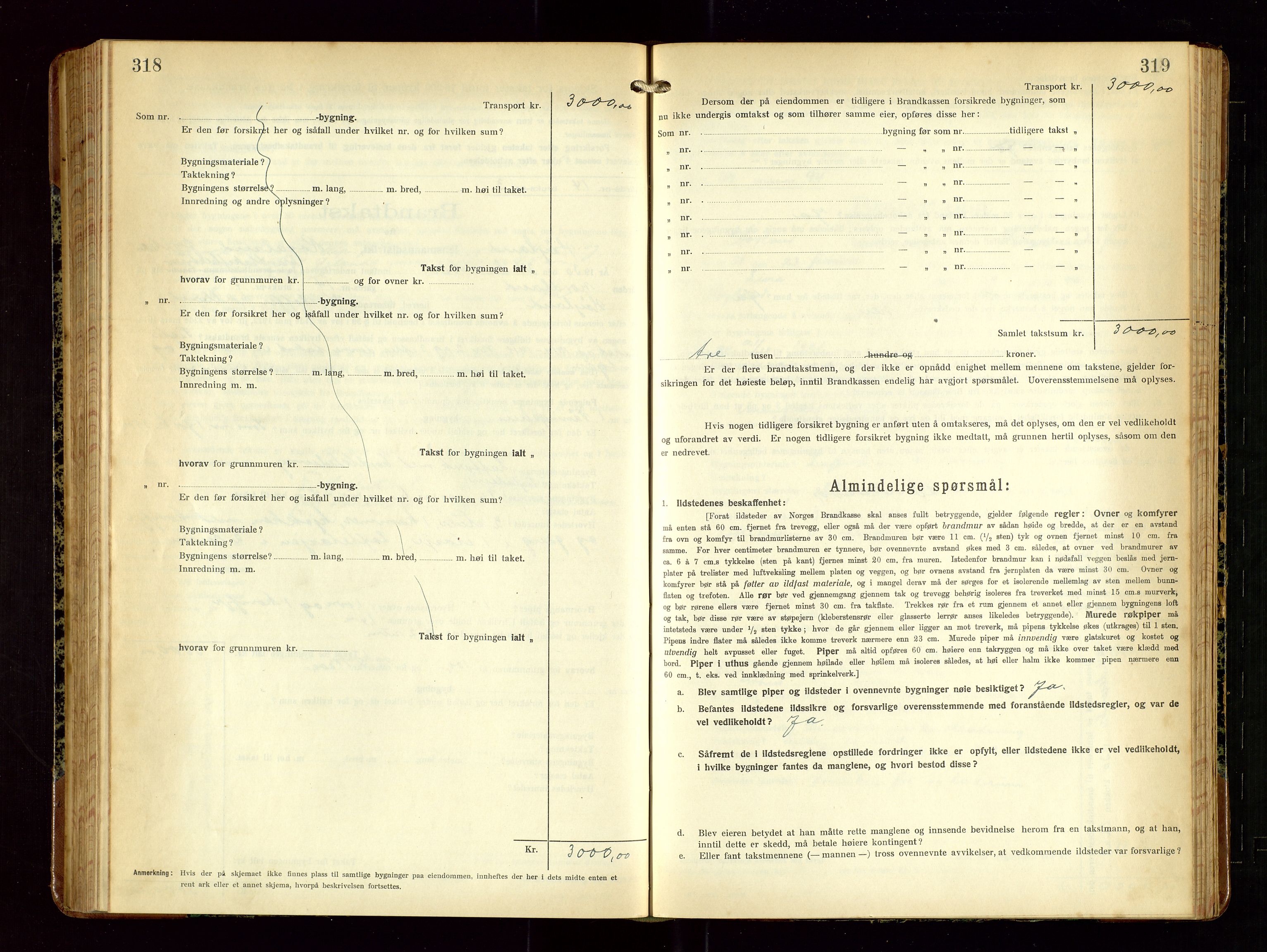 Høyland/Sandnes lensmannskontor, SAST/A-100166/Gob/L0004: "Brandtakstprotokol", 1924-1933, s. 318-319