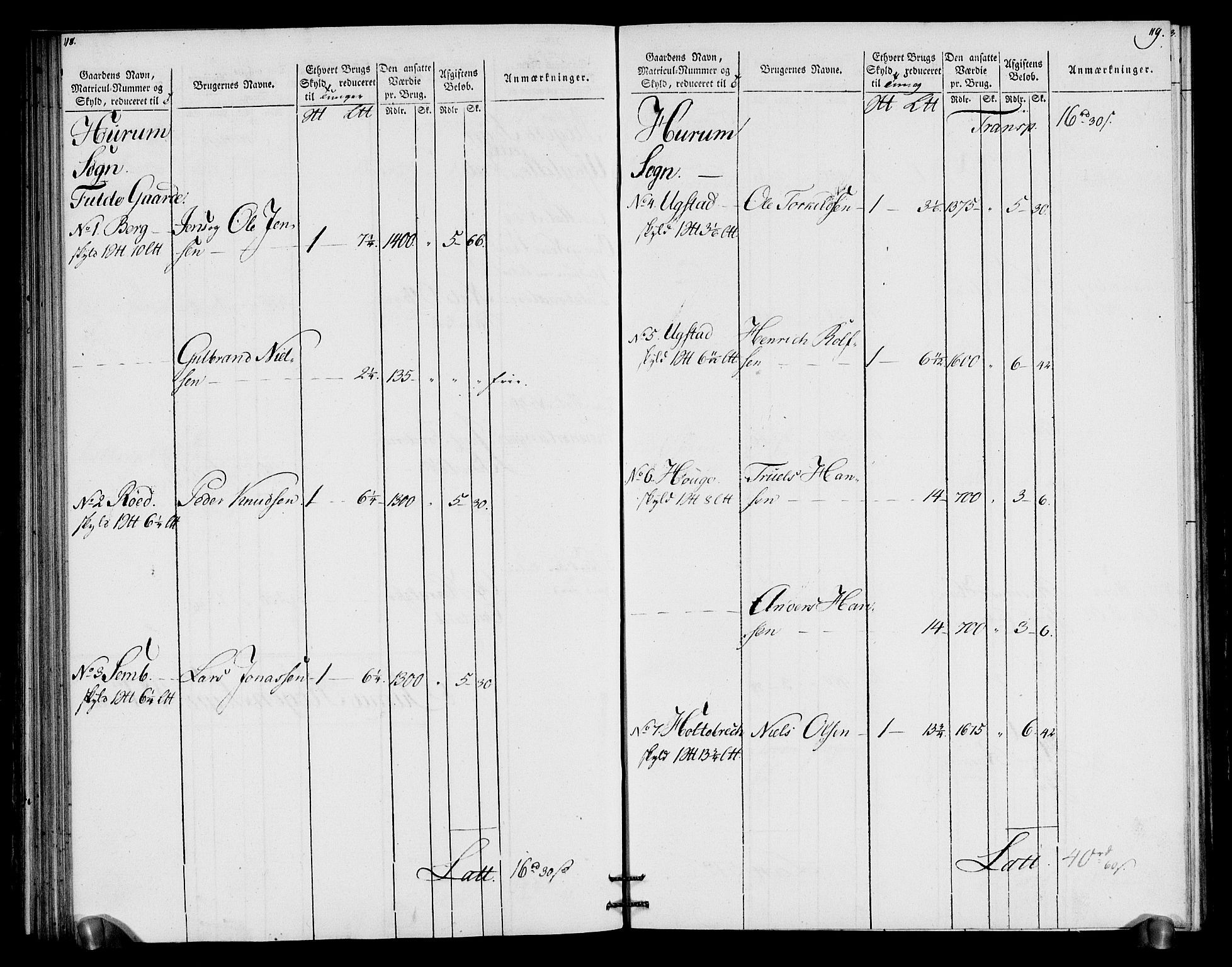 Rentekammeret inntil 1814, Realistisk ordnet avdeling, RA/EA-4070/N/Ne/Nea/L0066: Buskerud fogderi. Oppebørselsregister for Lier, Røyken og Hurum prestegjeld, 1803-1804, s. 63