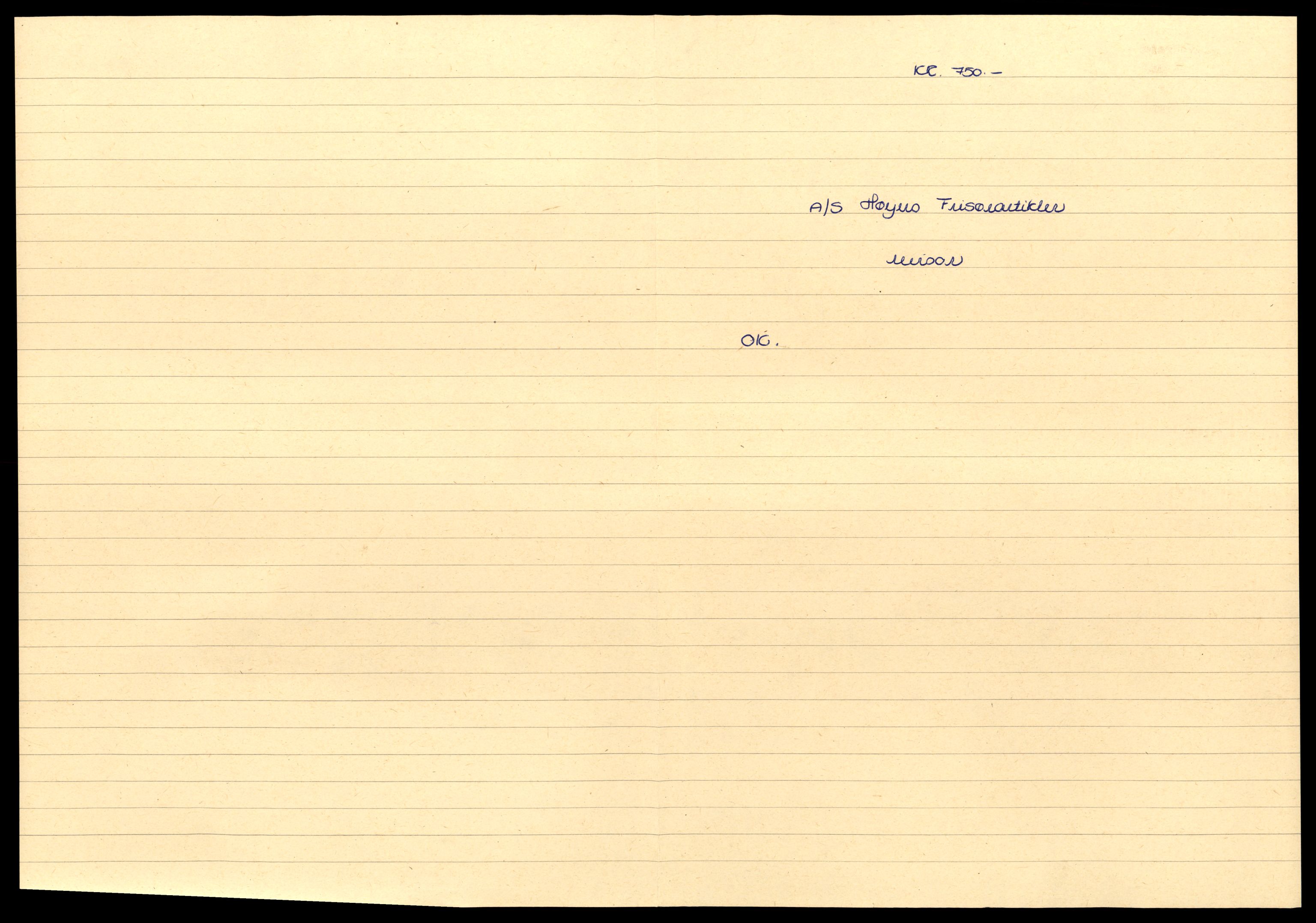 Nes tingrett, AV/SAT-A-10548/K/Ke/Kea/L0010: Aksjeselskap, Høy - Møb, 1944-1990, s. 5