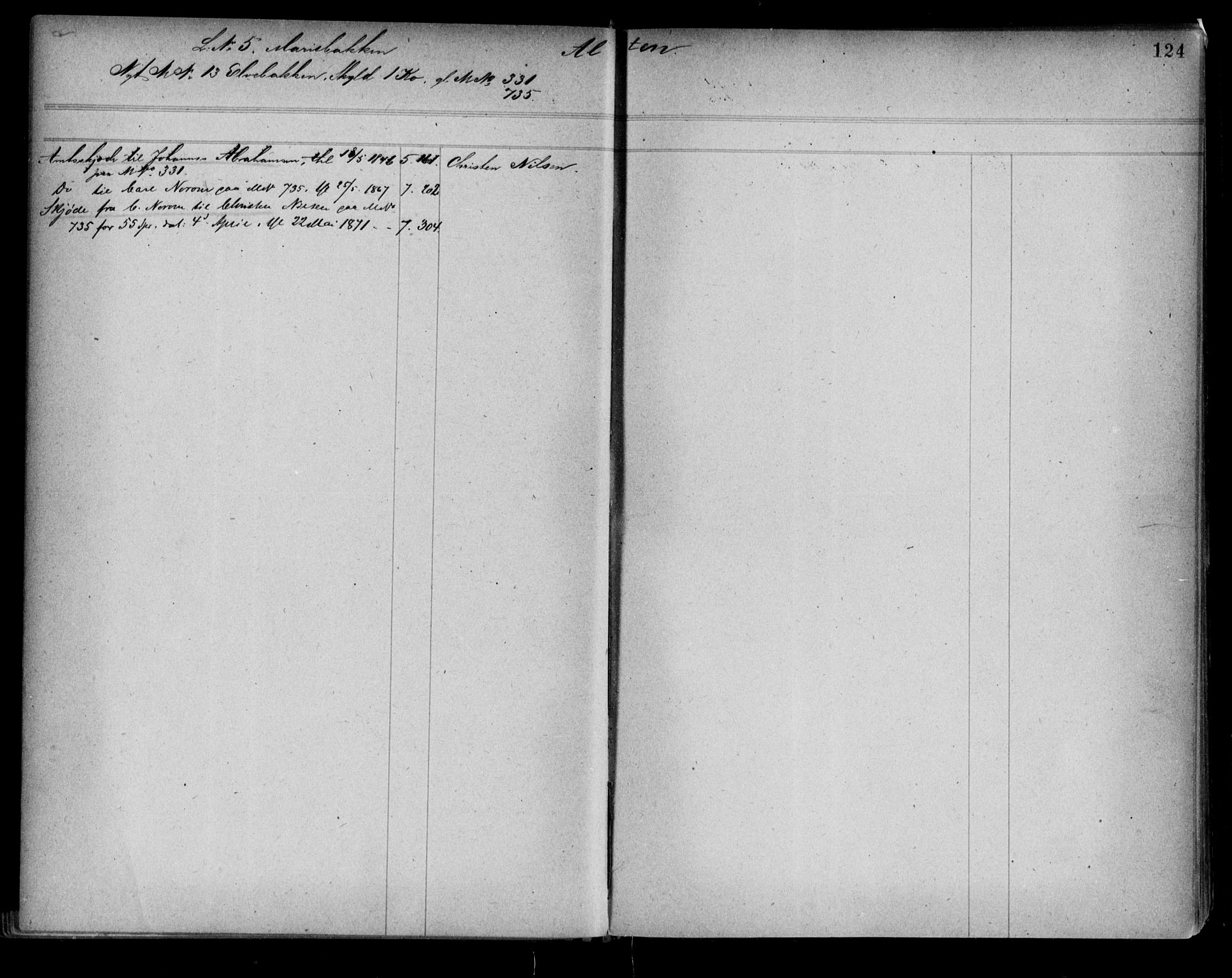 Alta fogderi/sorenskriveri, AV/SATØ-SATØ-5/1/K/Kb/Kba/L0006pantereg: Panteregister nr. 6, 1776, s. 124