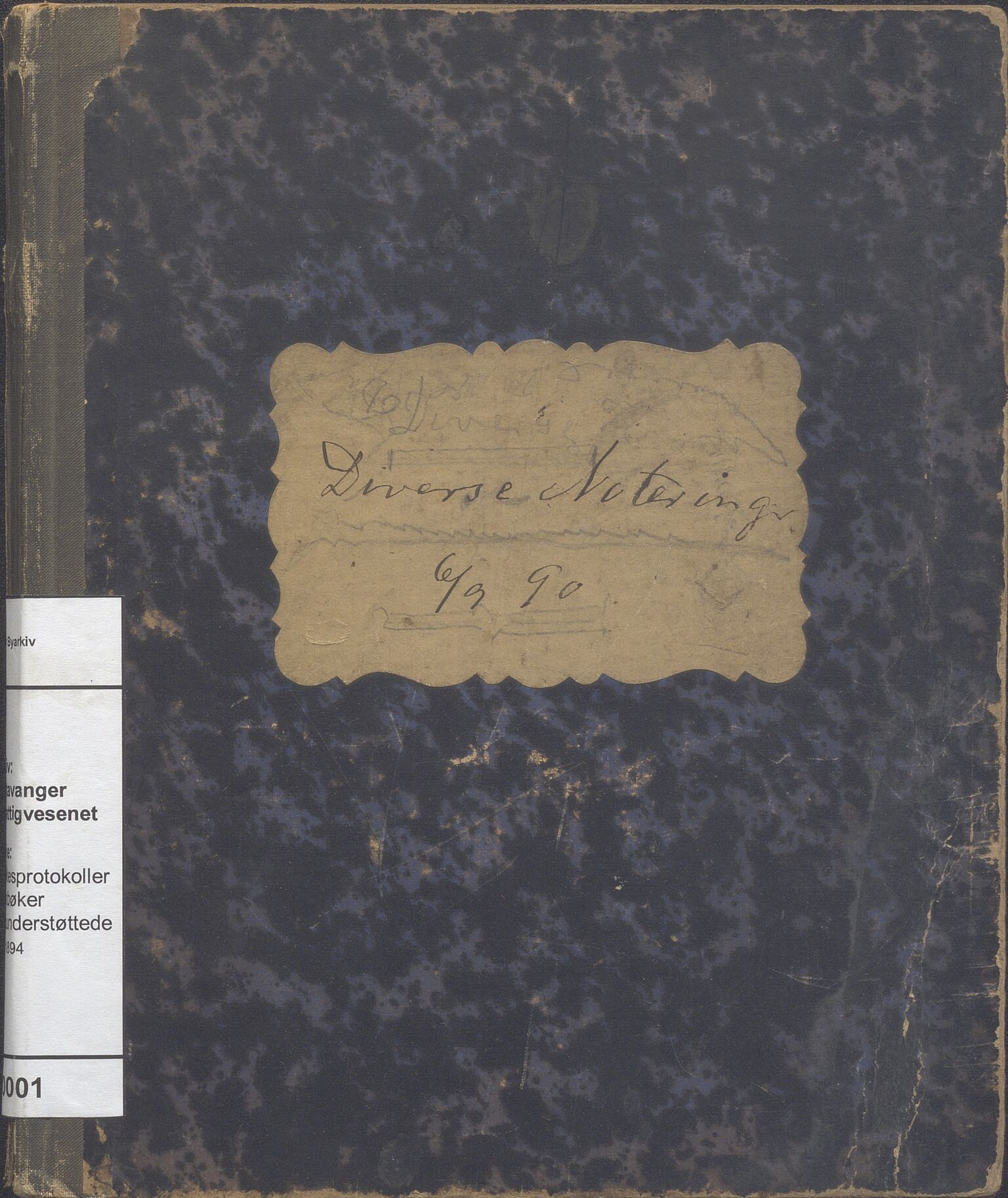 Stavanger kommune. Fattigvesenet, BYST/A-0019/F/Ff/L0001: Notatbok, fattigunderstøttede, 1890-1894