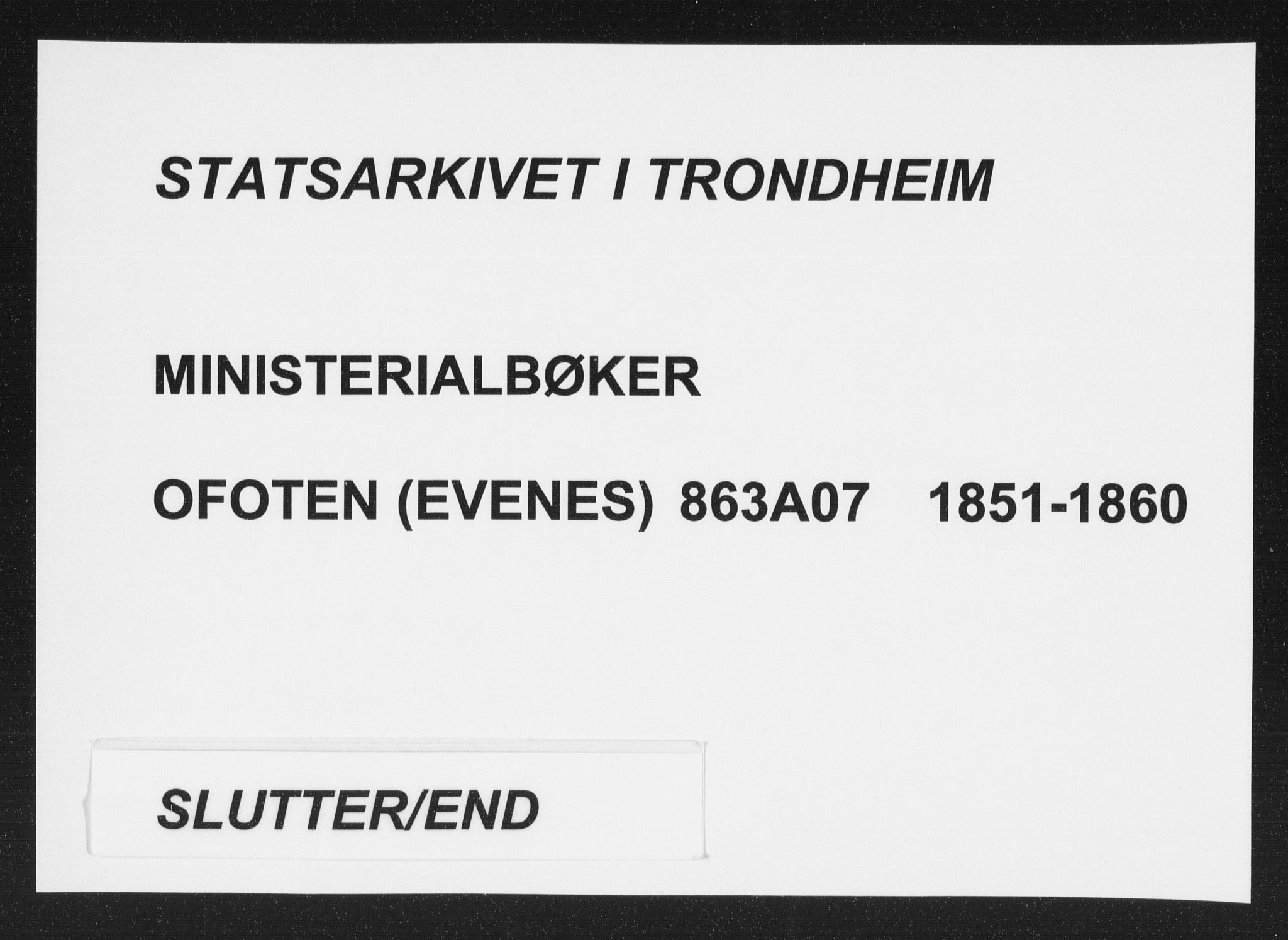 Ministerialprotokoller, klokkerbøker og fødselsregistre - Nordland, SAT/A-1459/863/L0895: Ministerialbok nr. 863A07, 1851-1860