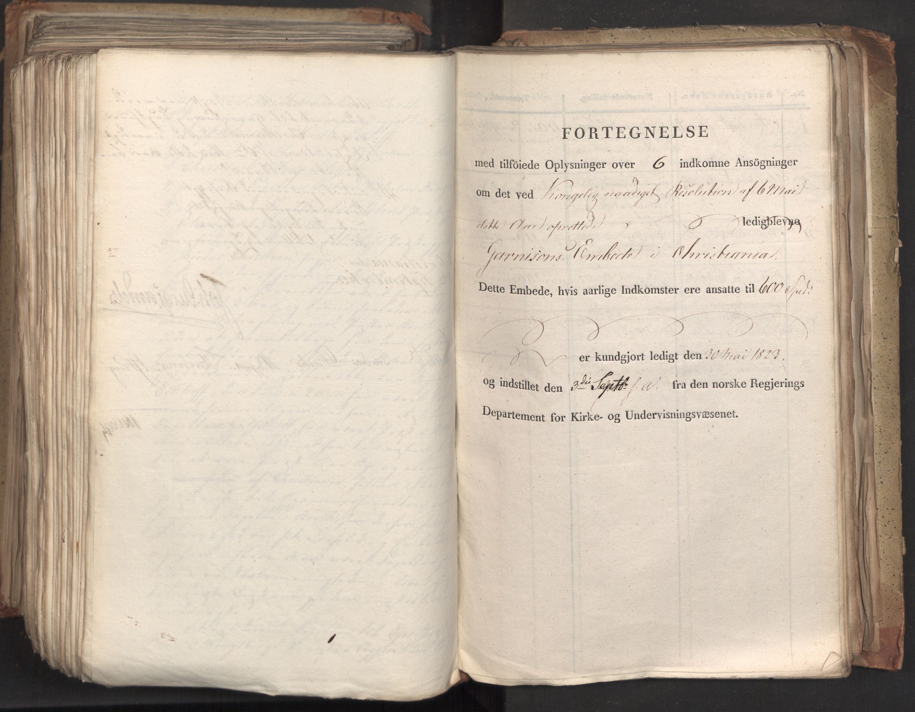 Statsrådsavdelingen i Stockholm, AV/RA-S-1003/D/Da/L0035: Regjeringsinnstillinger nr. 541-840, 1823, s. 562