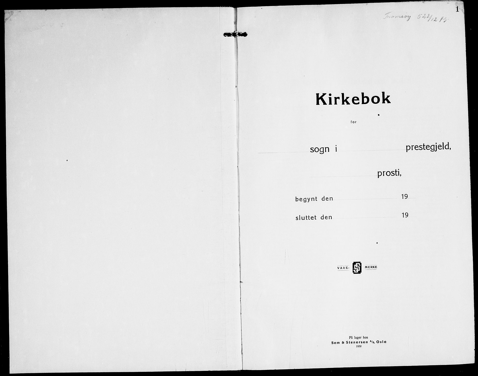 Tromsø sokneprestkontor/stiftsprosti/domprosti, AV/SATØ-S-1343/G/Gb/L0011klokker: Klokkerbok nr. 11, 1942-1944, s. 1