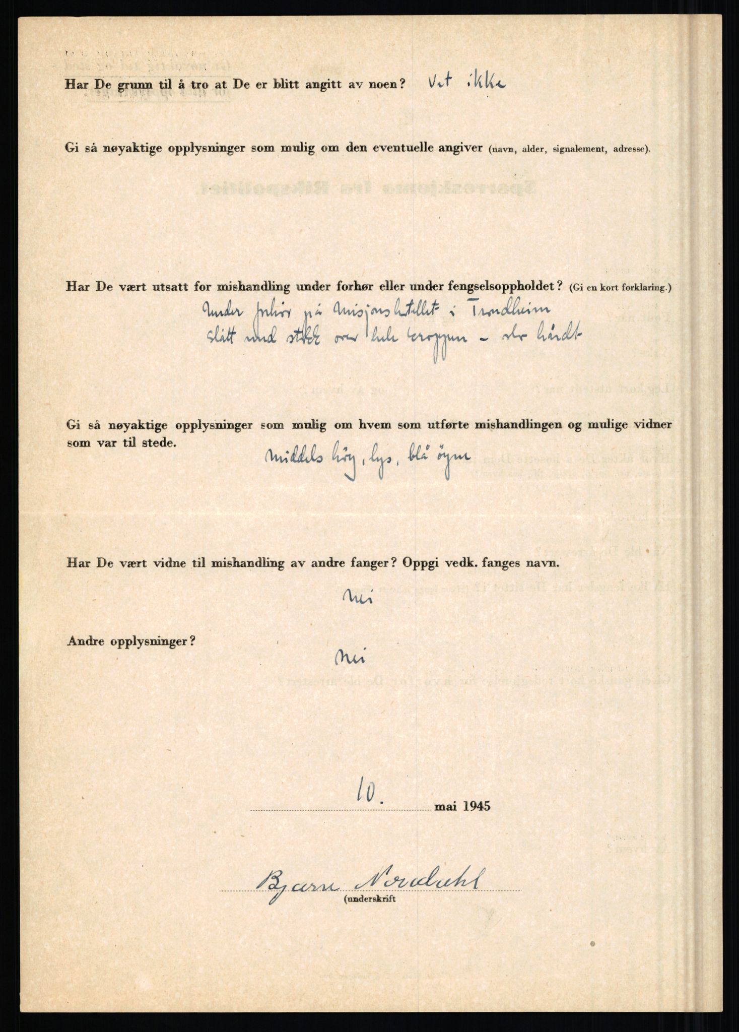 Rikspolitisjefen, AV/RA-S-1560/L/L0012: Mogensen, Øivind - Noraas, Lars, 1940-1945, s. 951