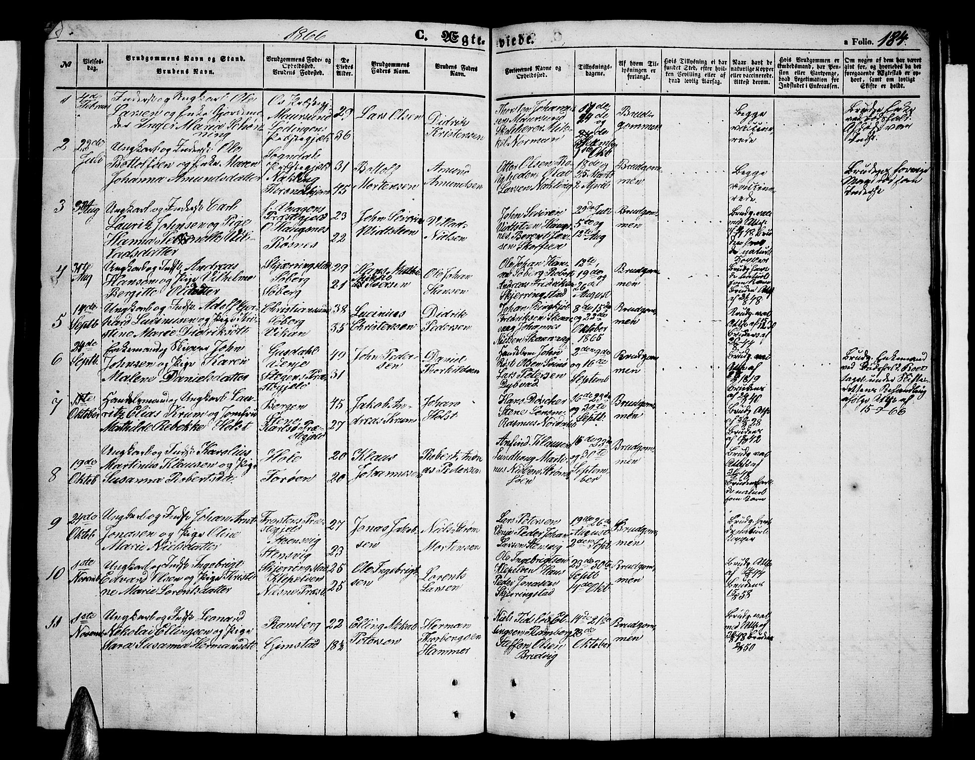 Ministerialprotokoller, klokkerbøker og fødselsregistre - Nordland, AV/SAT-A-1459/891/L1313: Klokkerbok nr. 891C02, 1856-1870, s. 184