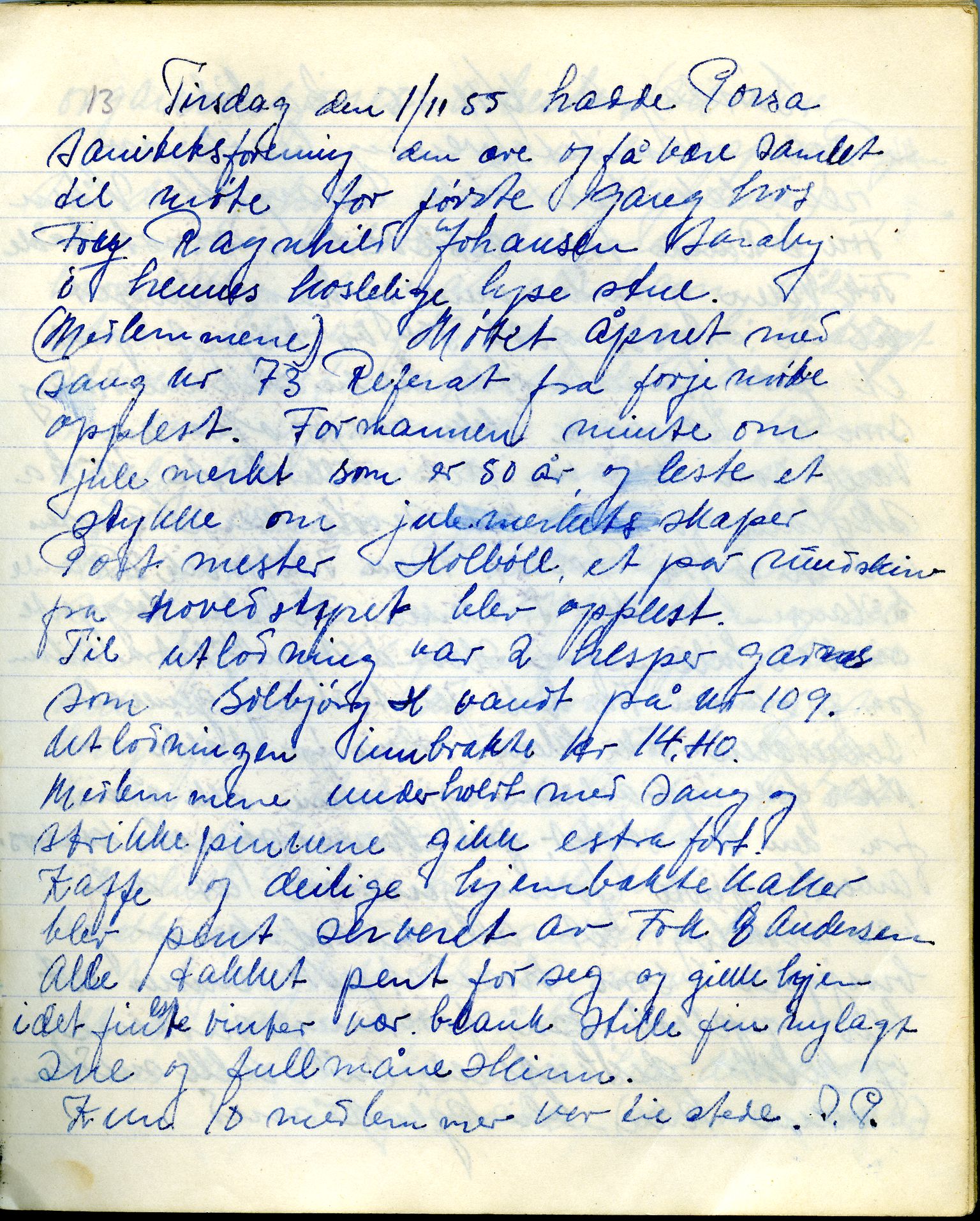 Porsa sanitetsforening, FMFB/A-1035/A/L0002: Møteprotokoll, 1946-1962