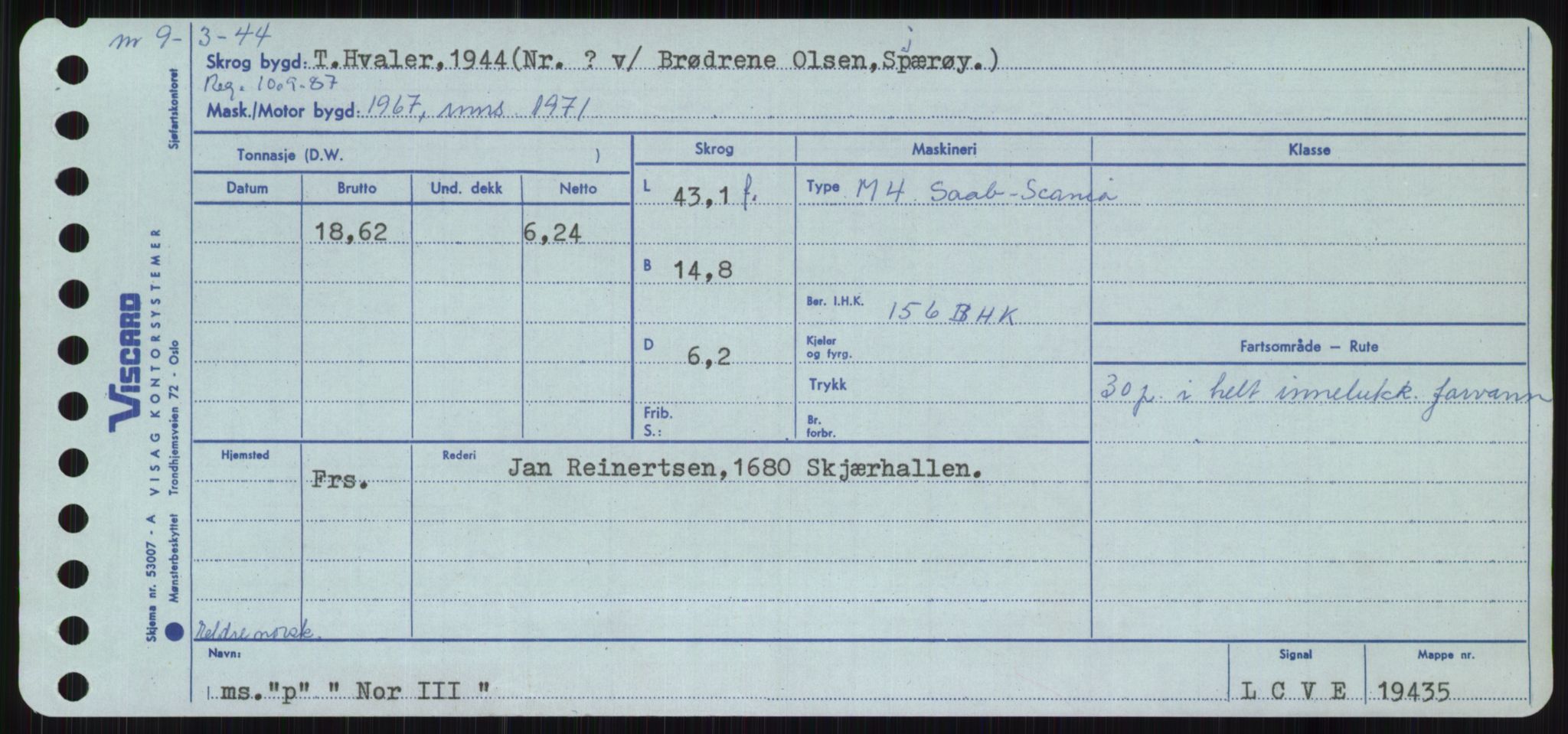 Sjøfartsdirektoratet med forløpere, Skipsmålingen, RA/S-1627/H/Ha/L0004/0001: Fartøy, Mas-R / Fartøy, Mas-Odd, s. 561