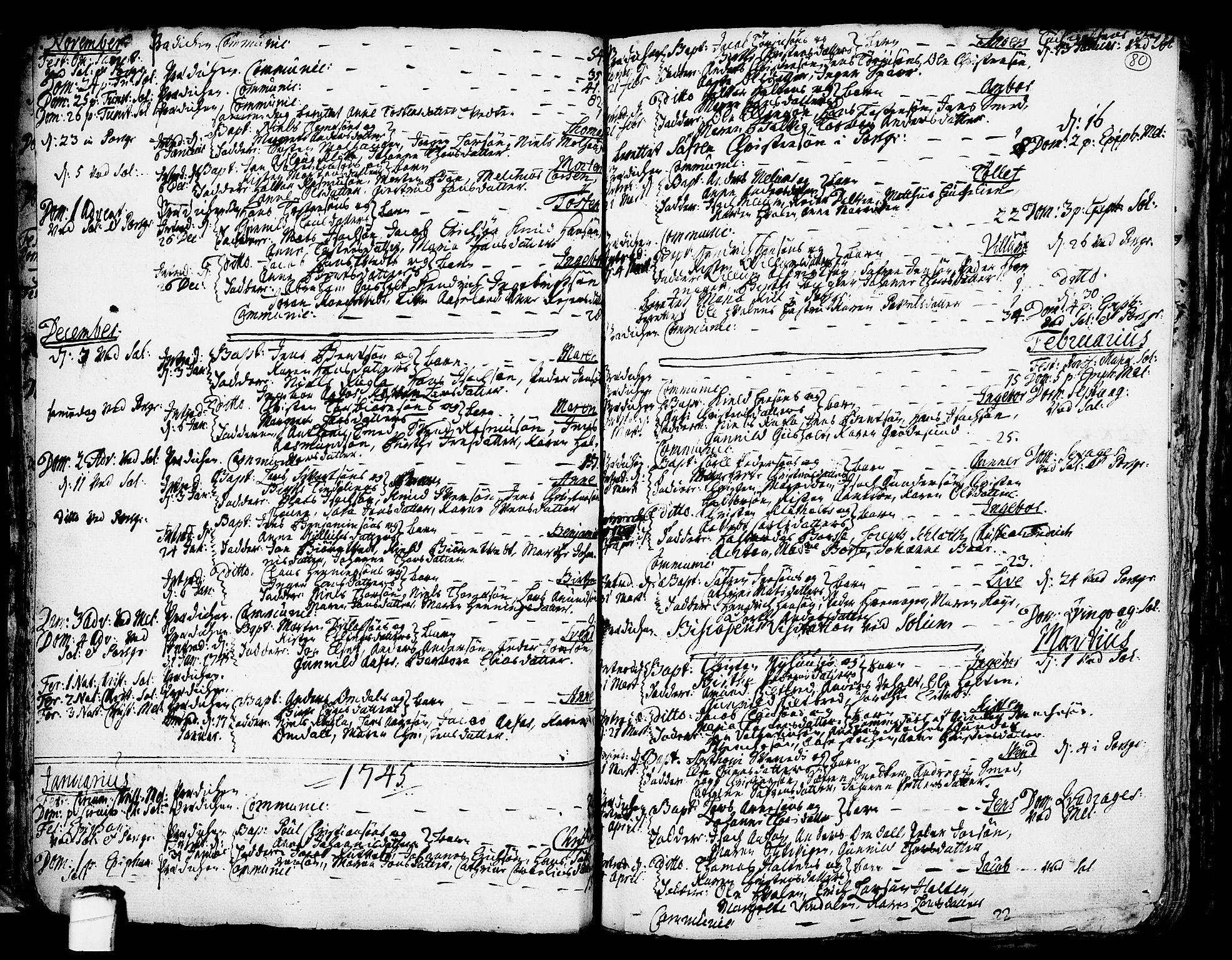 Solum kirkebøker, AV/SAKO-A-306/F/Fa/L0002: Ministerialbok nr. I 2, 1713-1761, s. 80