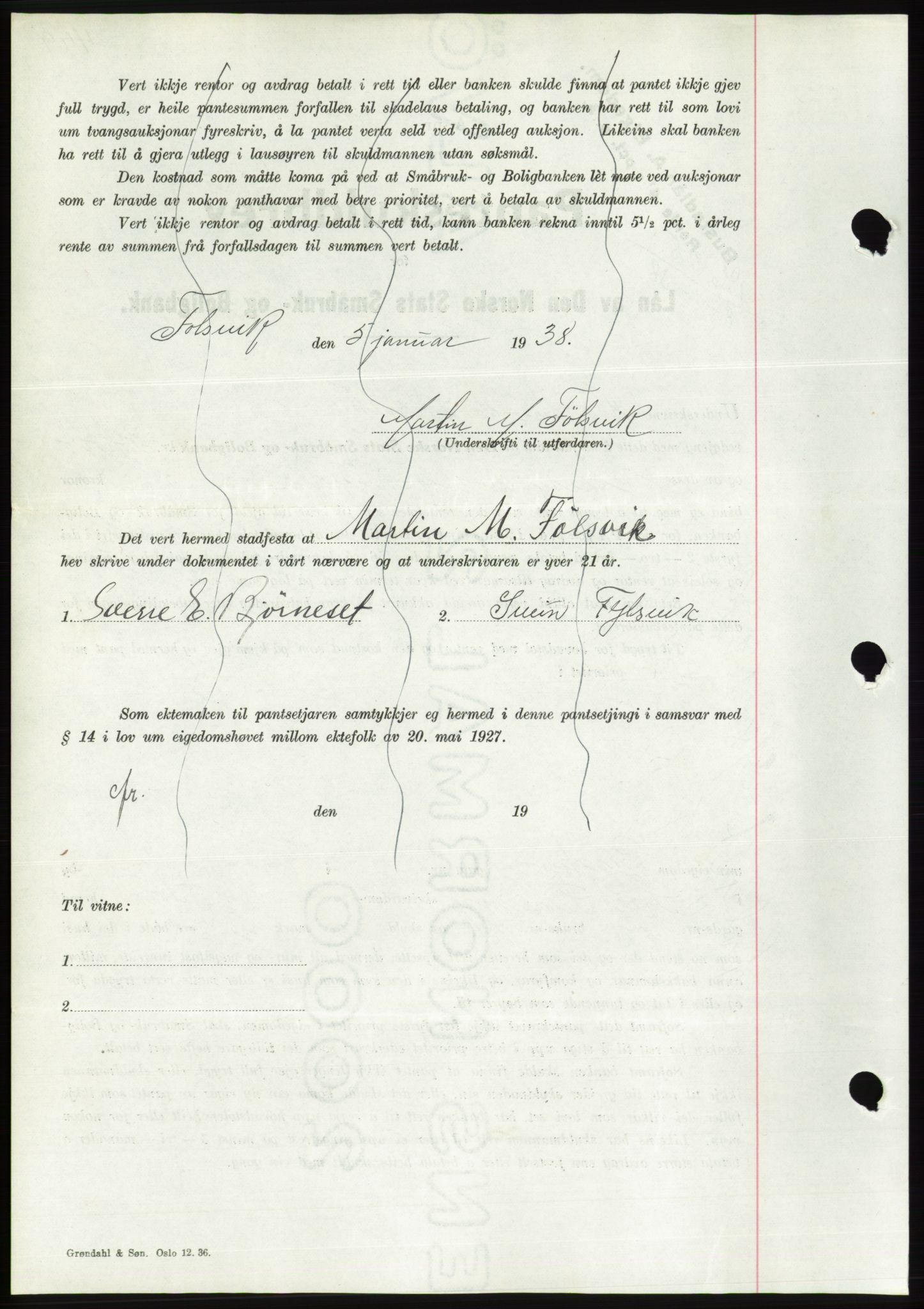 Søre Sunnmøre sorenskriveri, AV/SAT-A-4122/1/2/2C/L0064: Pantebok nr. 58, 1937-1938, Dagboknr: 25/1938