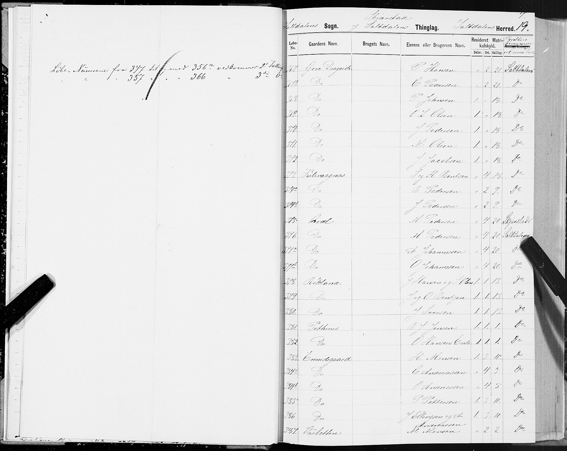 SAT, Folketelling 1875 for 1840P Saltdal prestegjeld, 1875, s. 1019