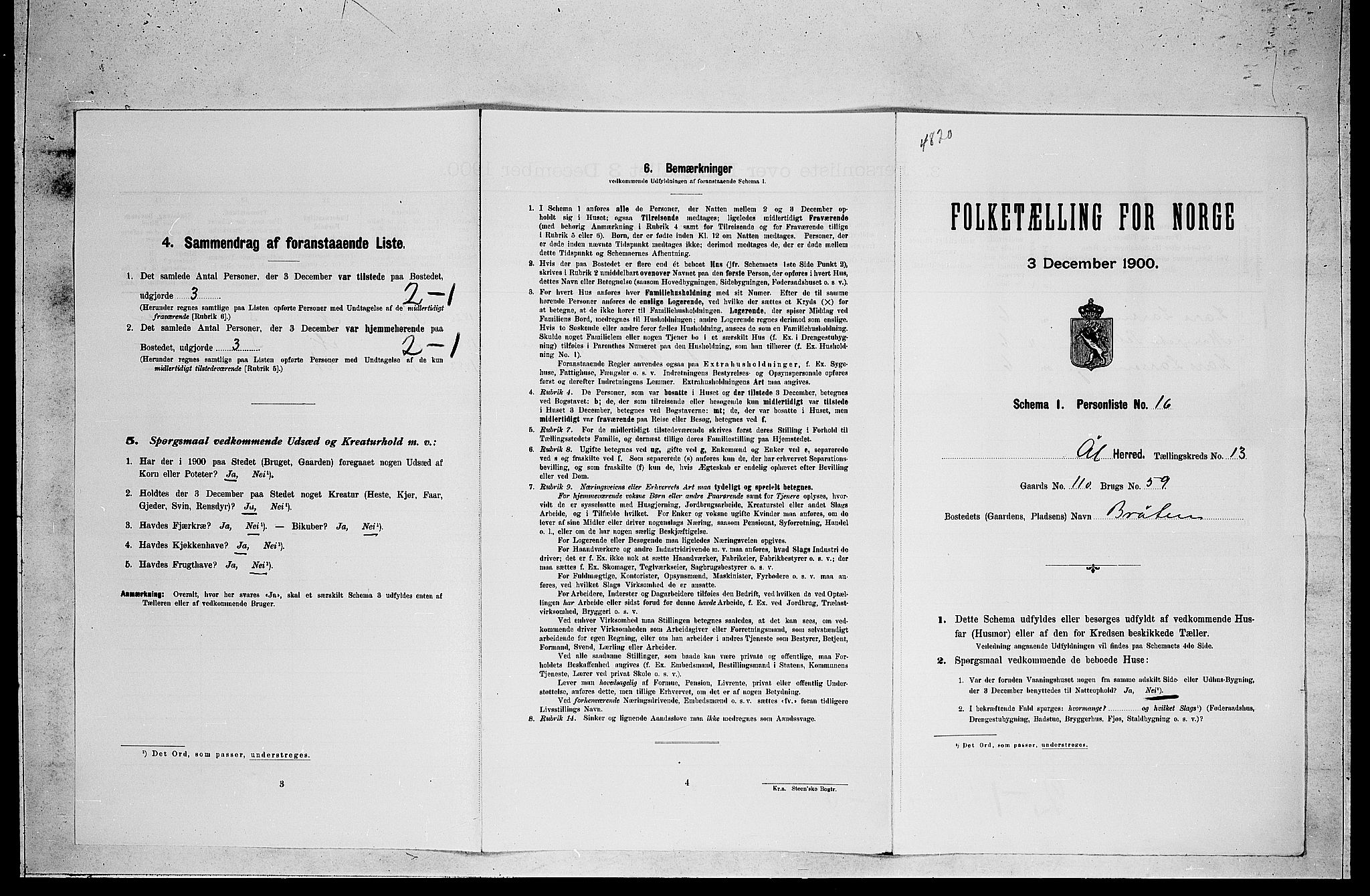 RA, Folketelling 1900 for 0619 Ål herred, 1900, s. 1032
