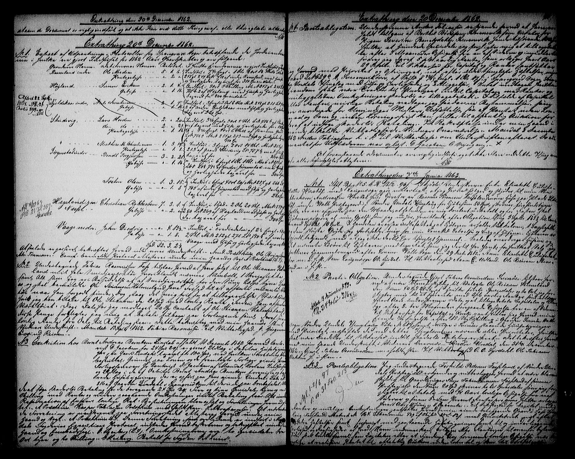 Mandal sorenskriveri, SAK/1221-0005/001/G/Gb/Gba/L0038: Pantebok nr. 19, 1853-1863, s. 410
