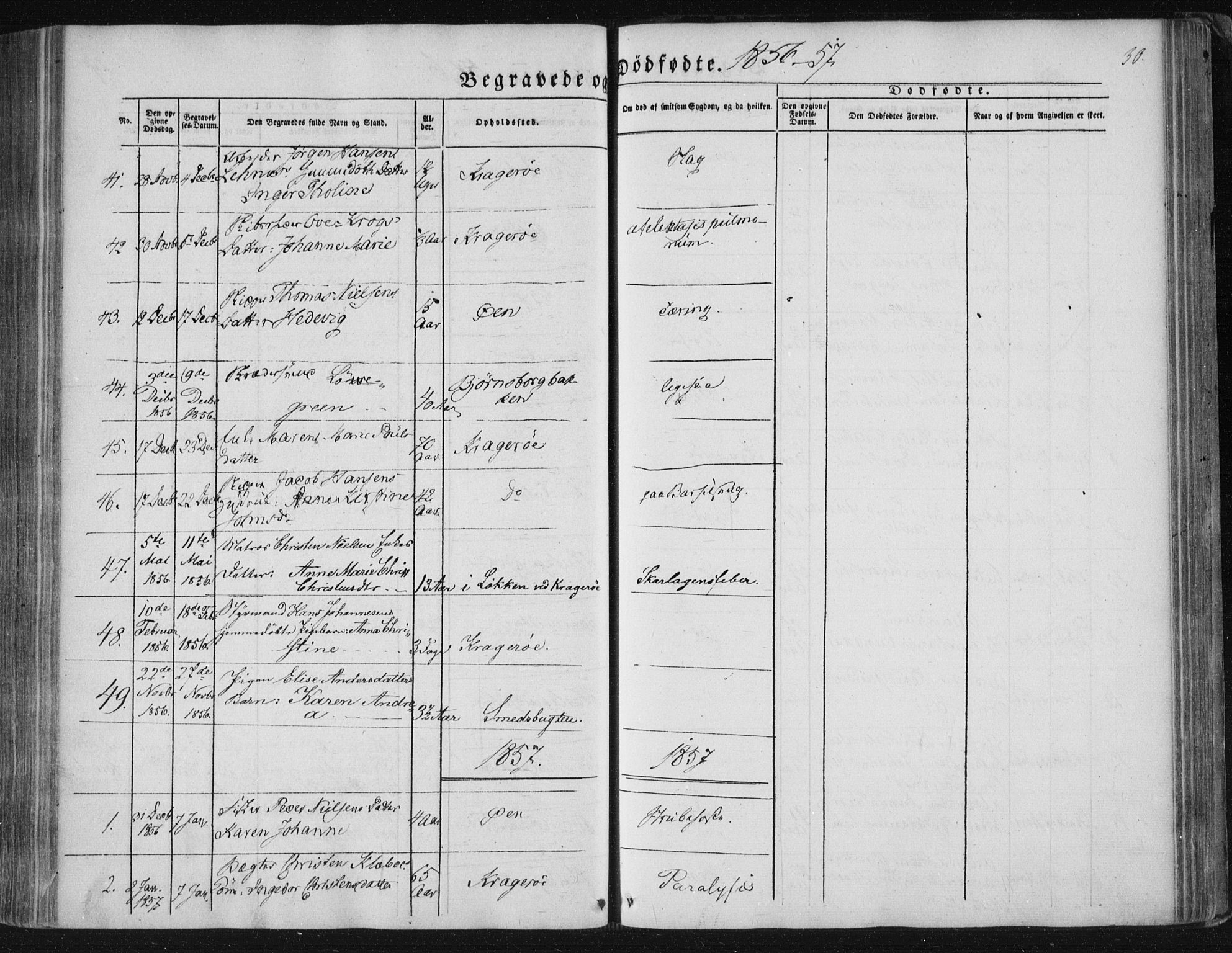 Kragerø kirkebøker, AV/SAKO-A-278/F/Fa/L0006: Ministerialbok nr. 6, 1847-1861, s. 30