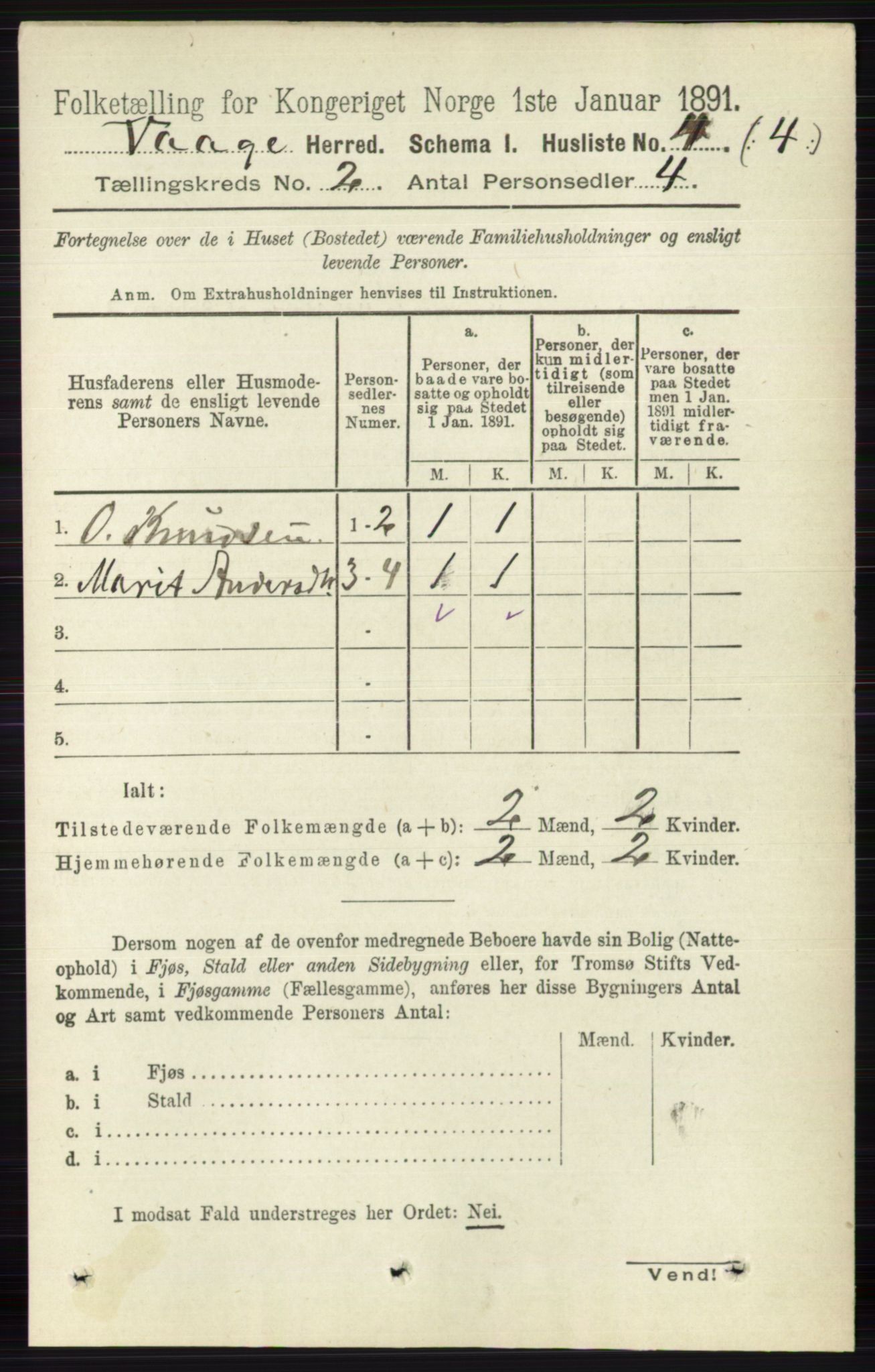 RA, Folketelling 1891 for 0515 Vågå herred, 1891, s. 946