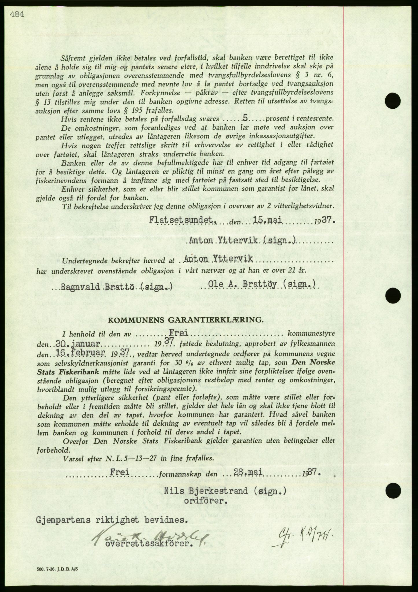 Nordmøre sorenskriveri, AV/SAT-A-4132/1/2/2Ca/L0091: Pantebok nr. B81, 1937-1937, Dagboknr: 1535/1937