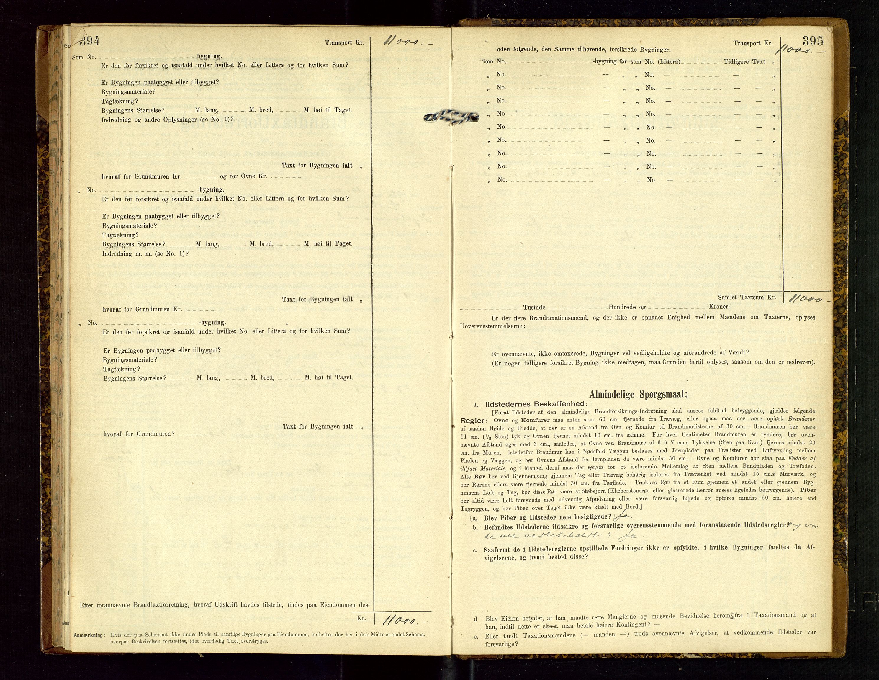Hjelmeland lensmannskontor, SAST/A-100439/Gob/L0002: "Brandtaxationsprotokol", 1904-1920, s. 394-395