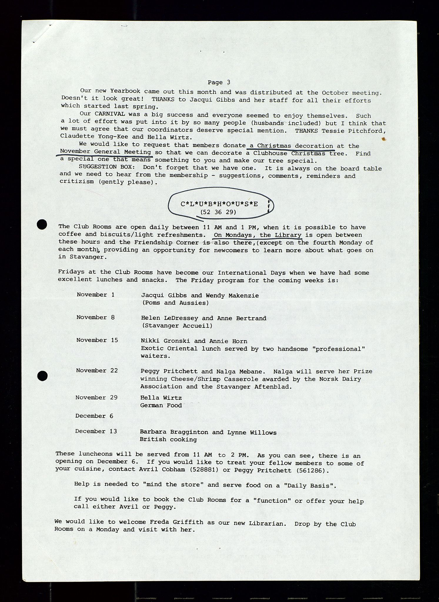 PA 1547 - Petroleum Wives Club, SAST/A-101974/X/Xa/L0002: Newsletter, 1979-1987