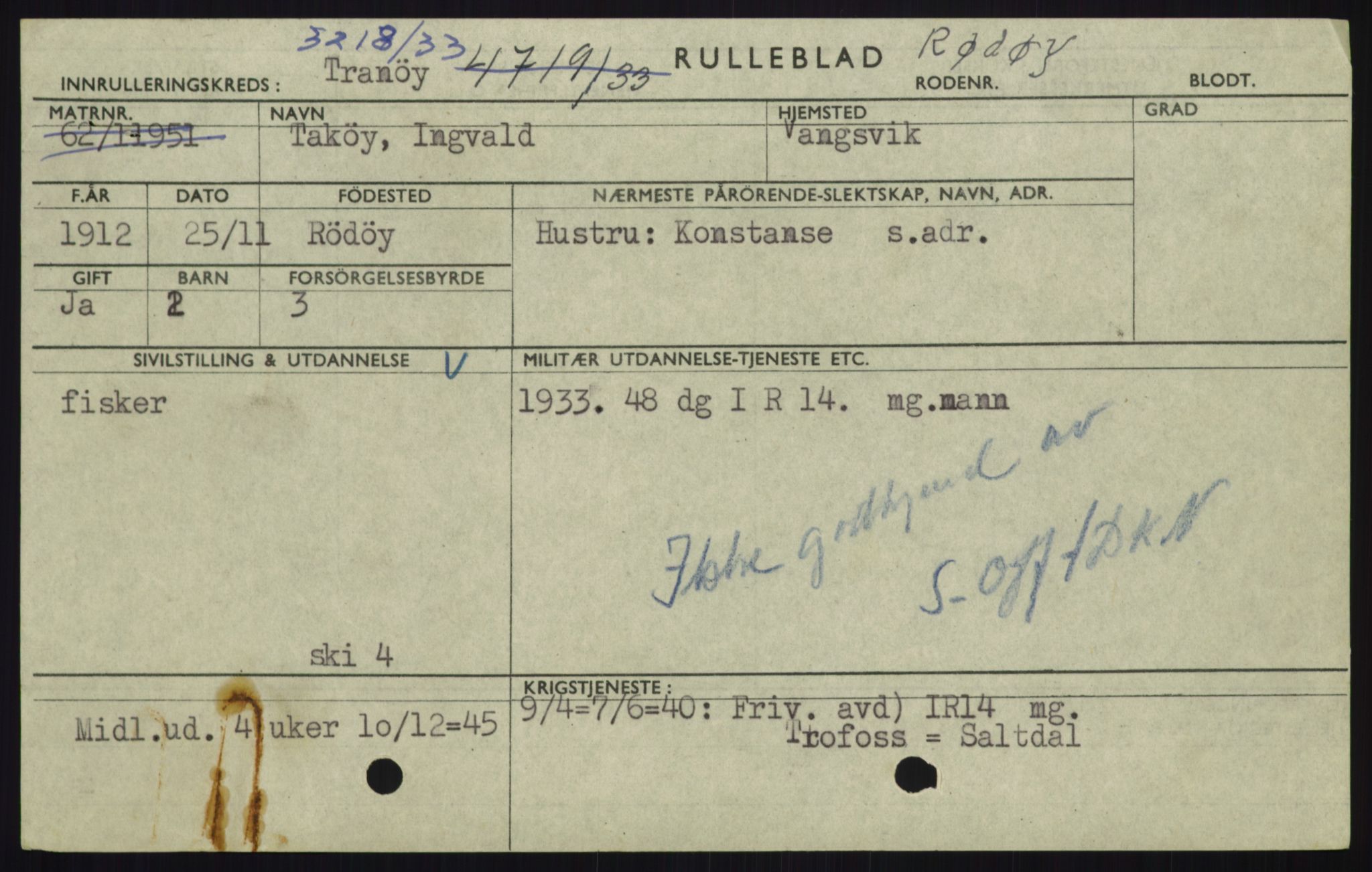 Forsvaret, Troms infanteriregiment nr. 16, AV/RA-RAFA-3146/P/Pa/L0017: Rulleblad for regimentets menige mannskaper, årsklasse 1933, 1933, s. 1273