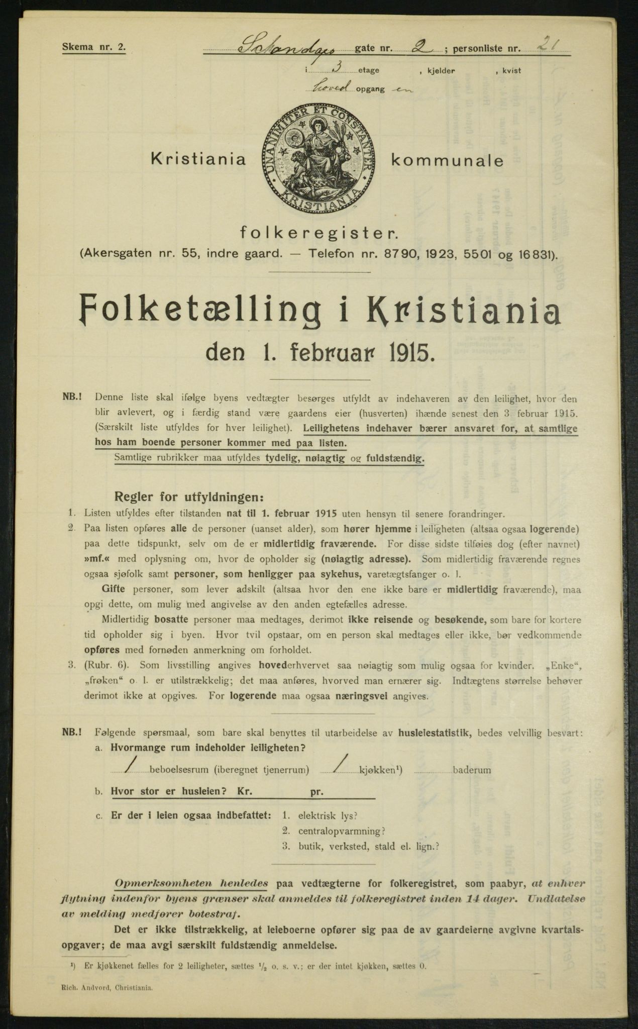 OBA, Kommunal folketelling 1.2.1915 for Kristiania, 1915, s. 89079