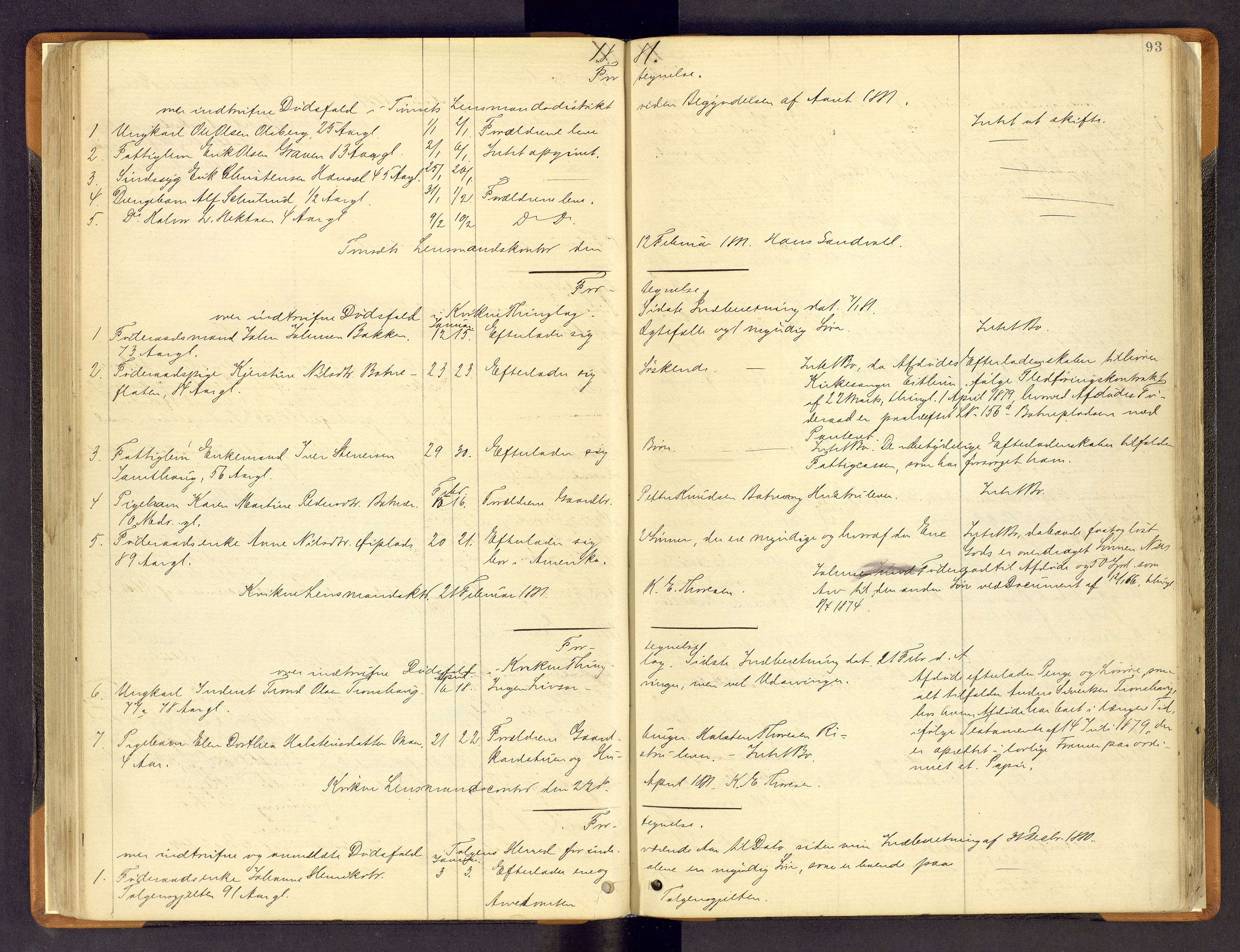 Nord-Østerdal tingrett, SAH/TING-020/H/Hi/L0002/0002: Forskjellig vedrørende tinglysing / Korrigering av grunnboka hvor hjemmelshaver mangler, er død m.v., 1875-1886, s. 93