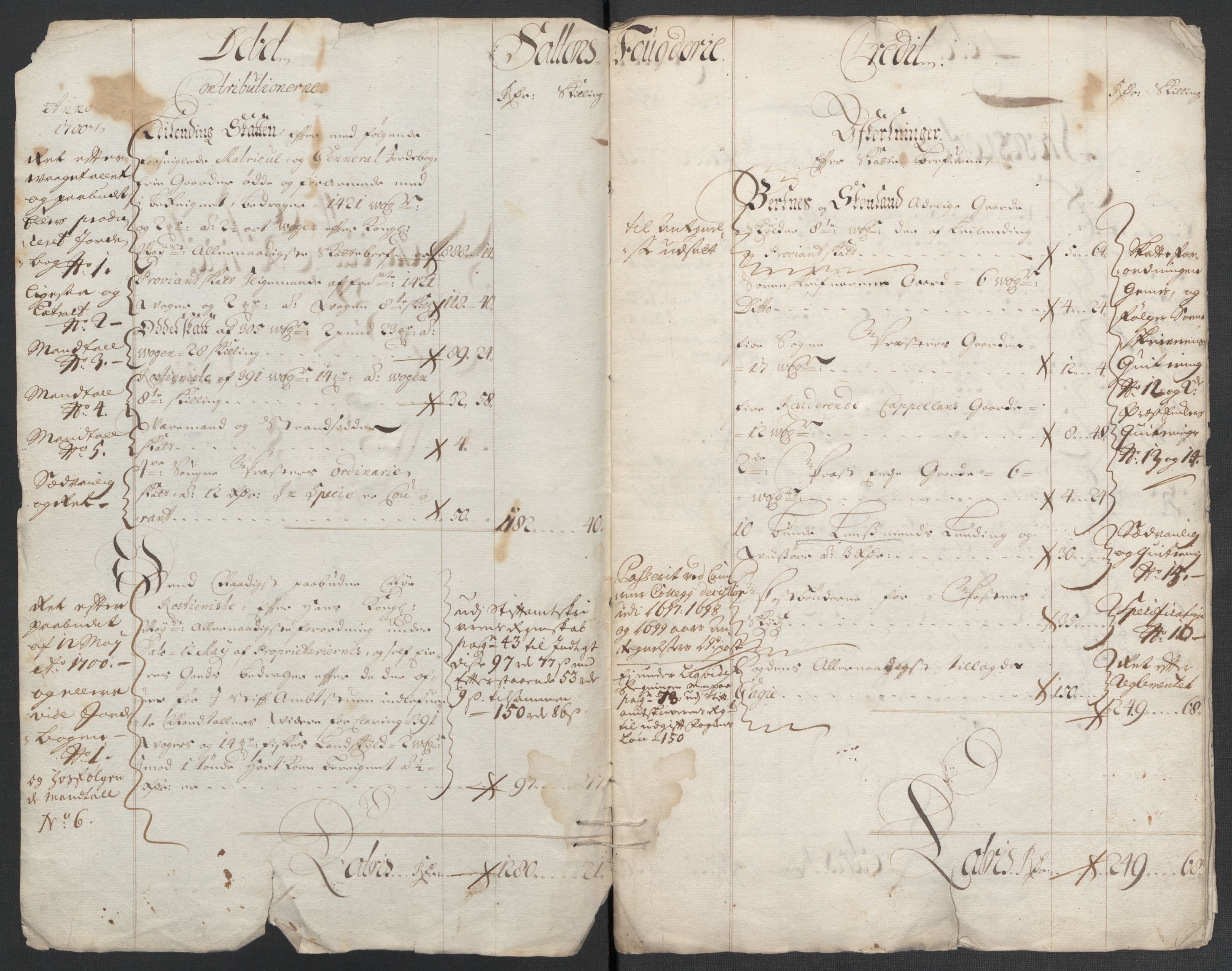 Rentekammeret inntil 1814, Reviderte regnskaper, Fogderegnskap, RA/EA-4092/R66/L4579: Fogderegnskap Salten, 1697-1700, s. 325