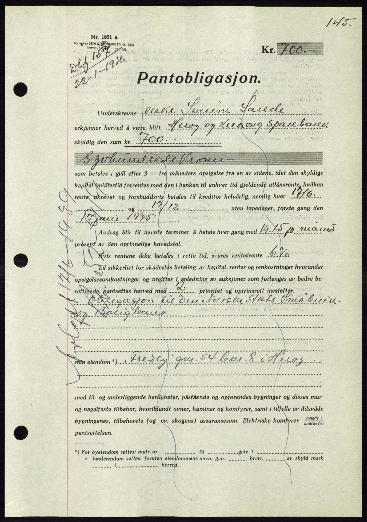 Søre Sunnmøre sorenskriveri, AV/SAT-A-4122/1/2/2C/L0060: Pantebok nr. 54, 1935-1936, Tingl.dato: 22.01.1936