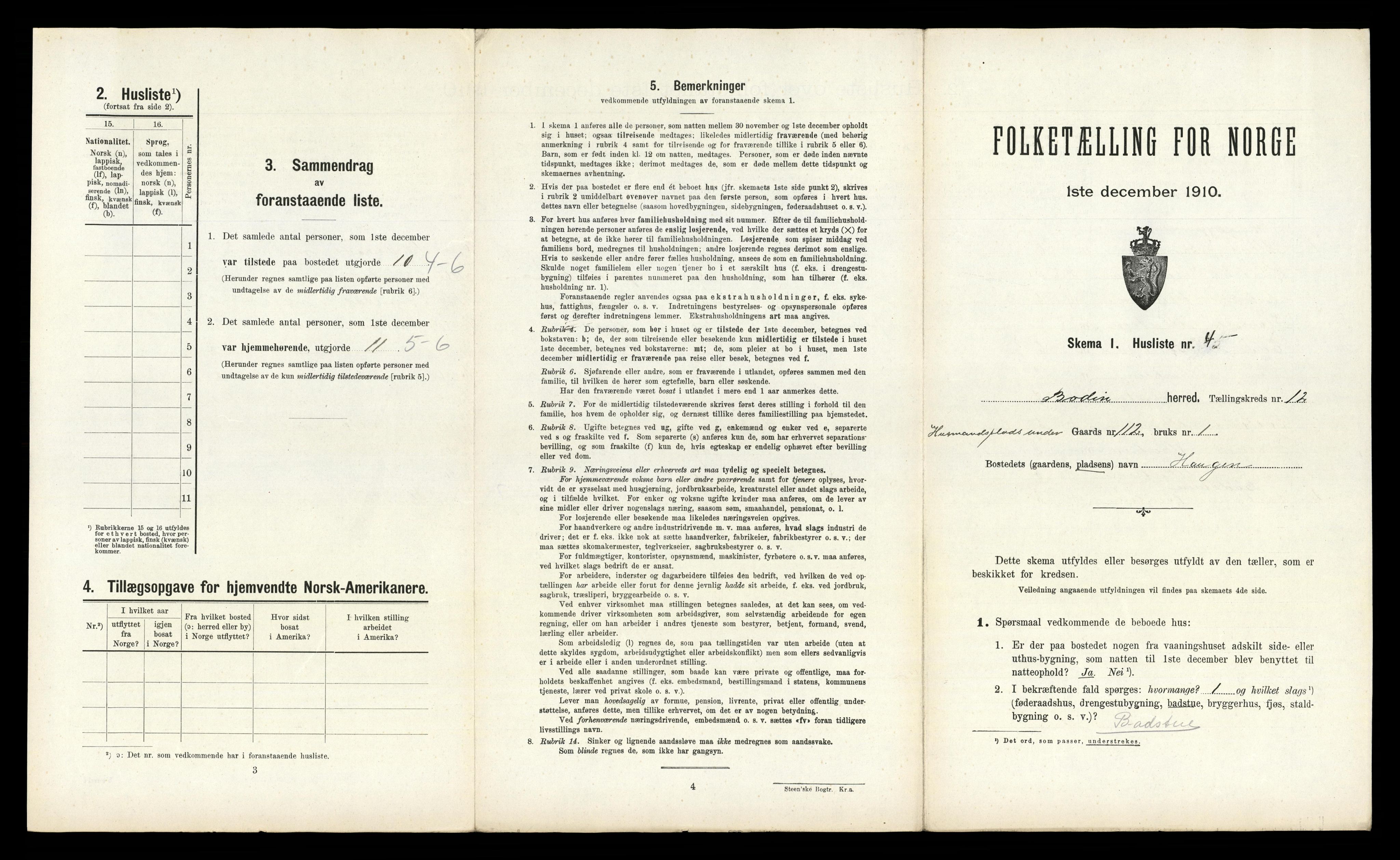 RA, Folketelling 1910 for 1843 Bodin herred, 1910, s. 1495