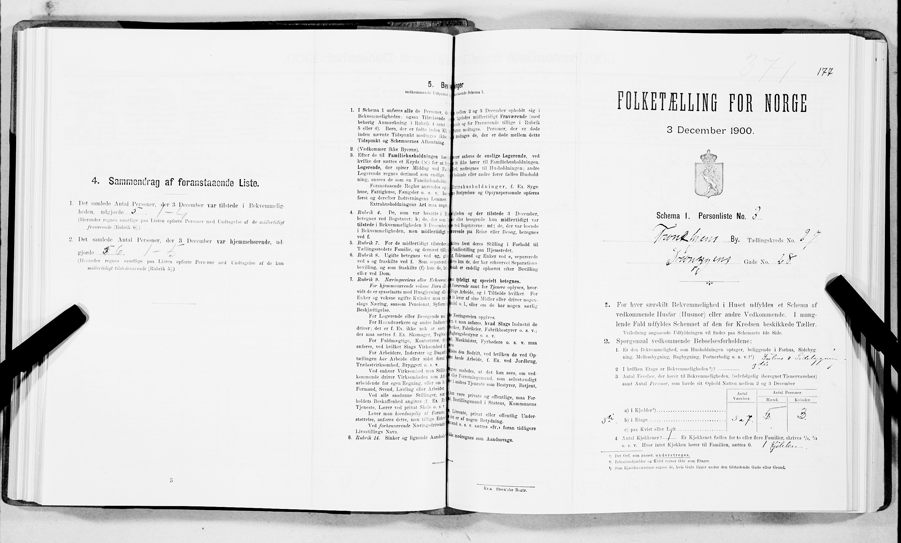 SAT, Folketelling 1900 for 1601 Trondheim kjøpstad, 1900, s. 4185
