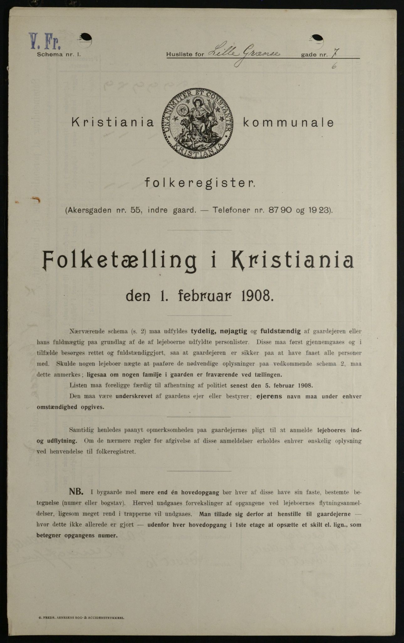 OBA, Kommunal folketelling 1.2.1908 for Kristiania kjøpstad, 1908, s. 51649