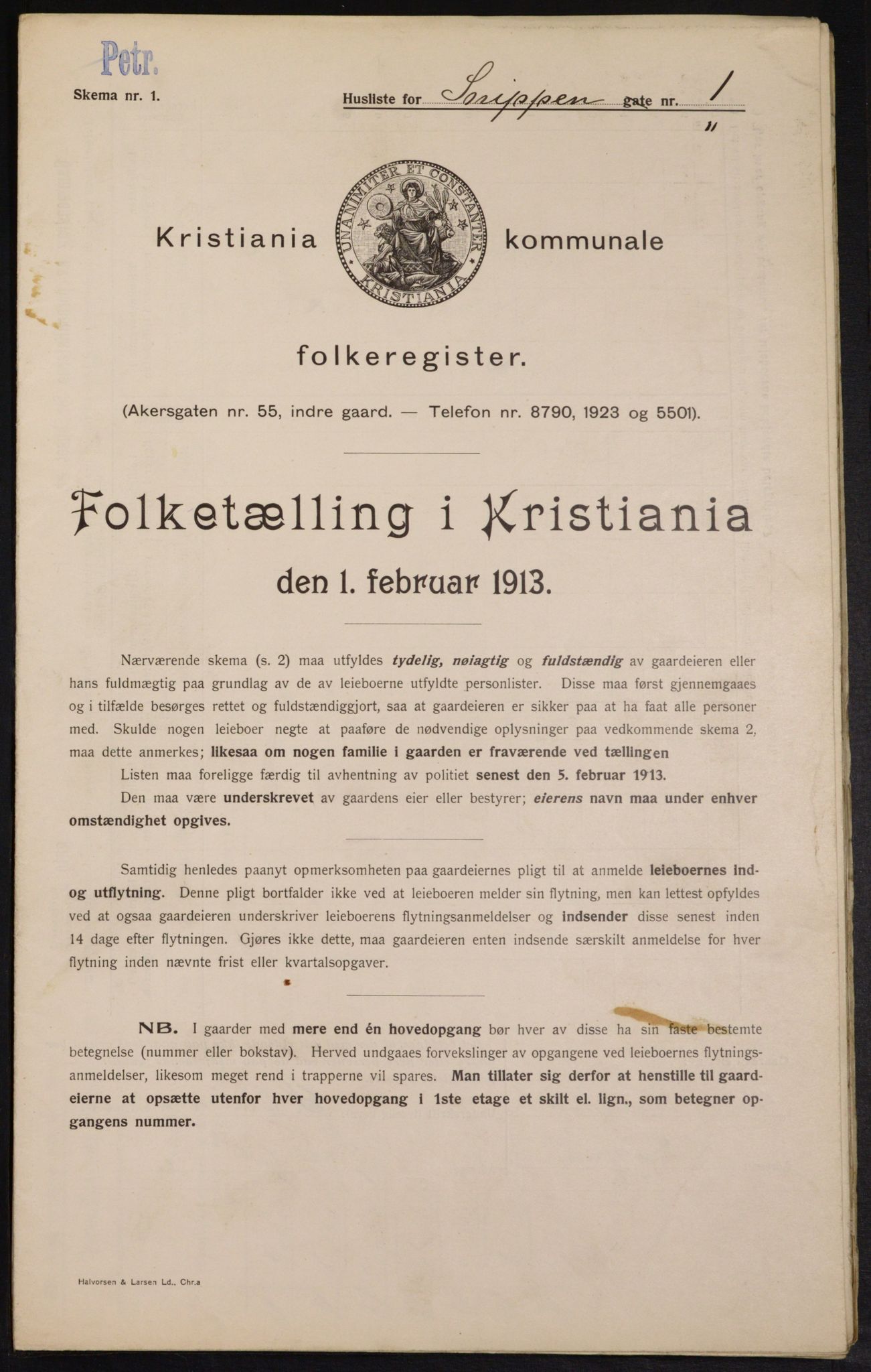 OBA, Kommunal folketelling 1.2.1913 for Kristiania, 1913, s. 97981