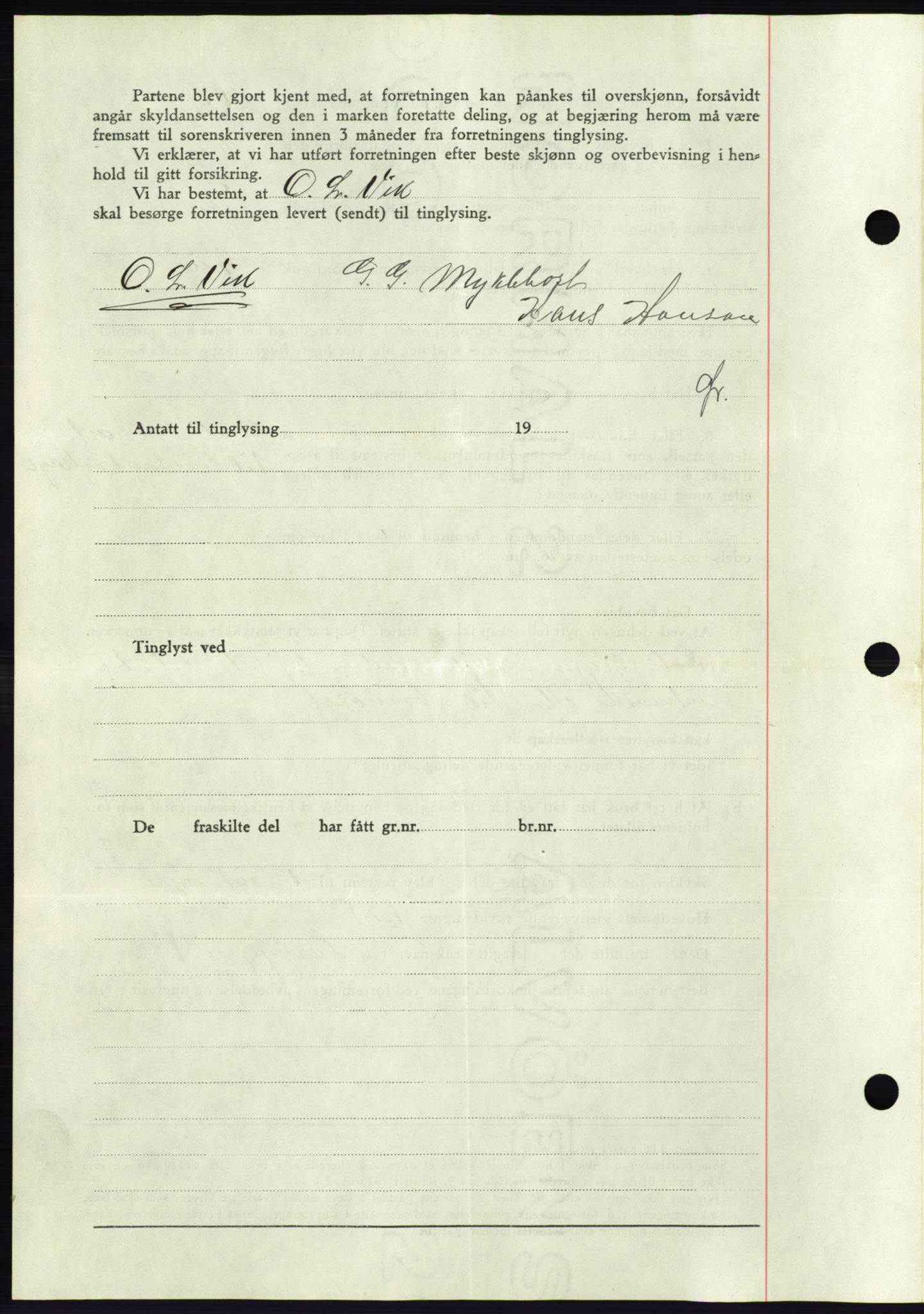 Søre Sunnmøre sorenskriveri, AV/SAT-A-4122/1/2/2C/L0068: Pantebok nr. 62, 1939-1939, Dagboknr: 595/1939