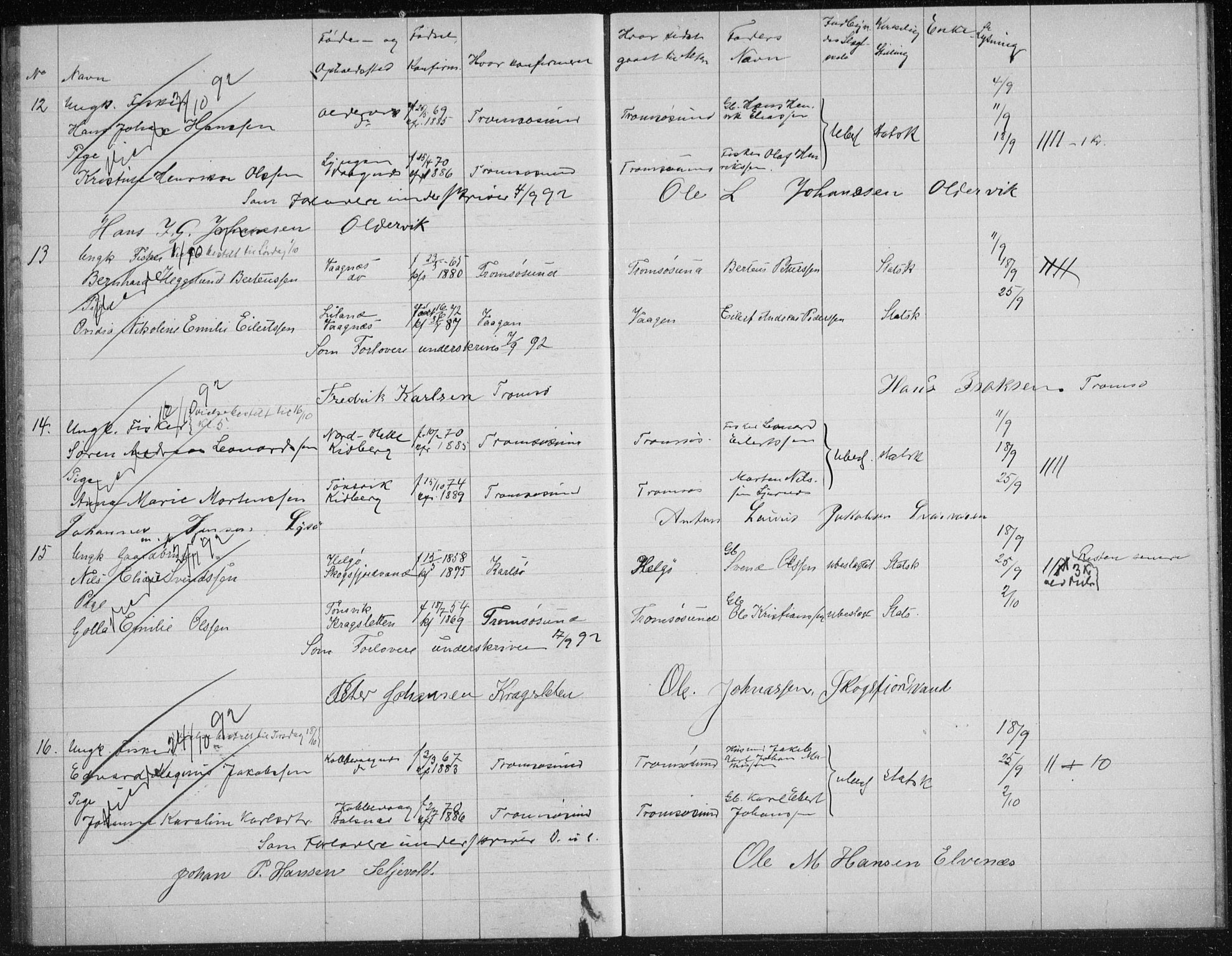 Tromsøysund sokneprestkontor, AV/SATØ-S-1304/H/Hc/L0057: Lysningsprotokoll nr. 57, 1887-1894