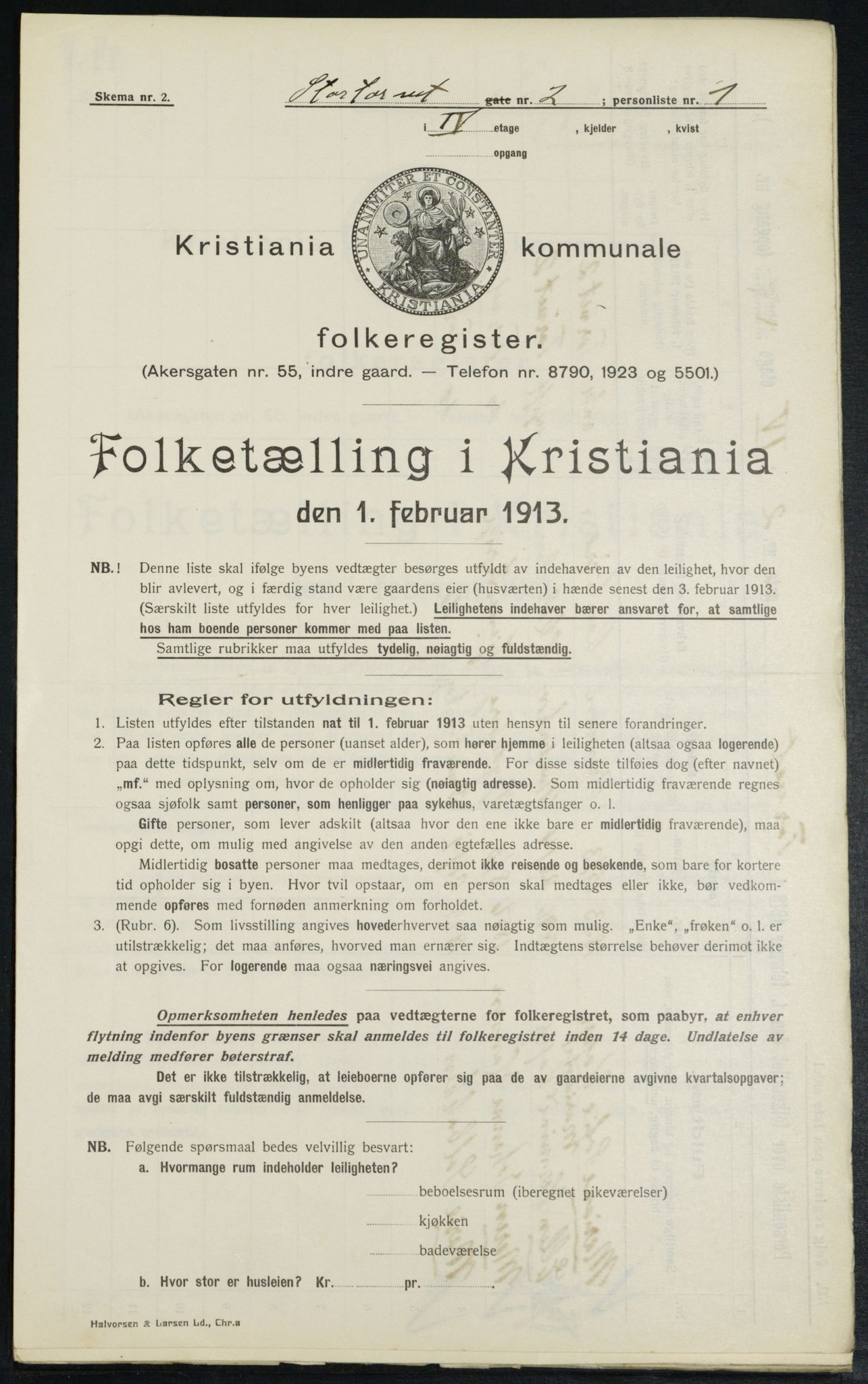 OBA, Kommunal folketelling 1.2.1913 for Kristiania, 1913, s. 103683