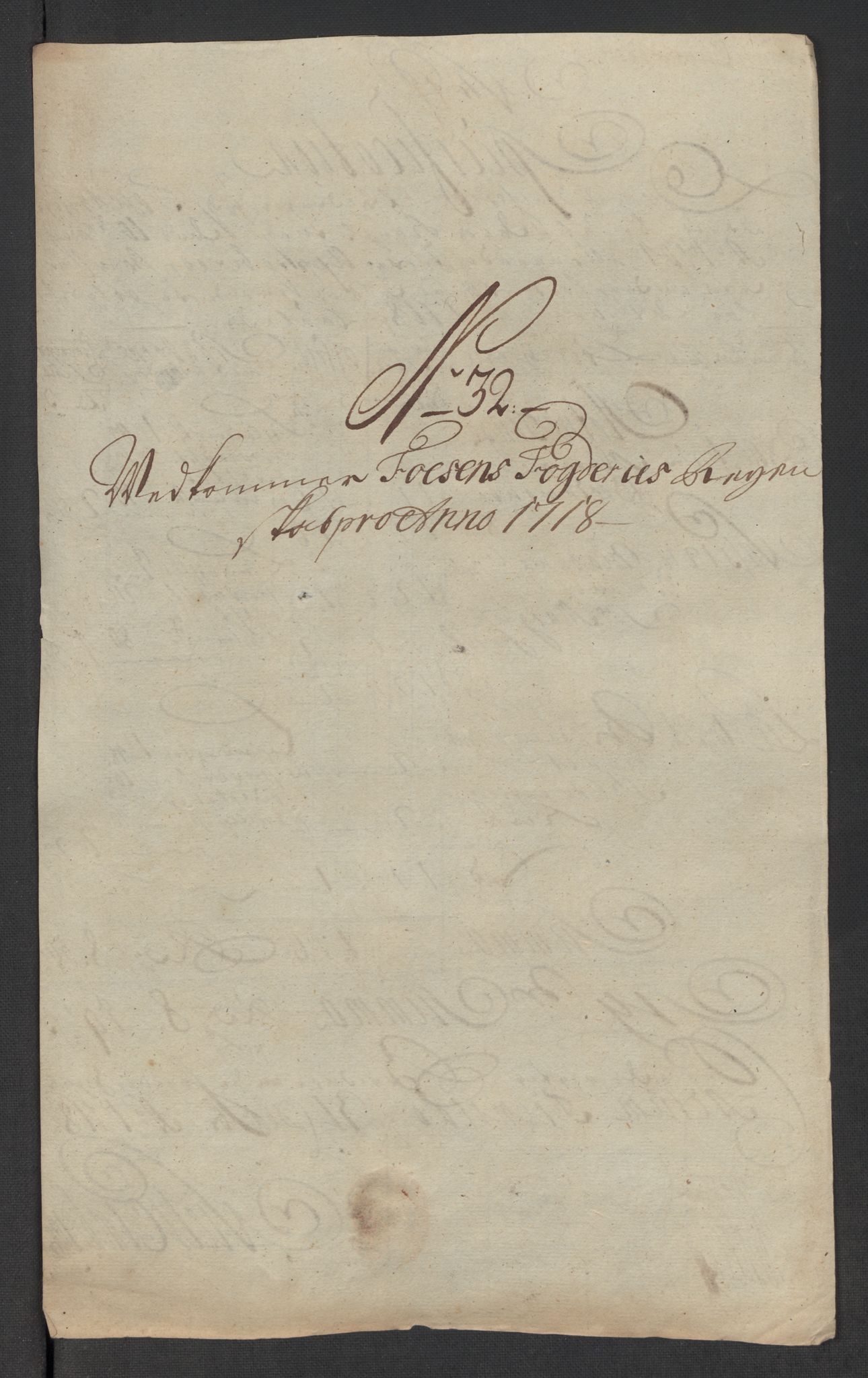 Rentekammeret inntil 1814, Reviderte regnskaper, Fogderegnskap, RA/EA-4092/R57/L3866: Fogderegnskap Fosen, 1718, s. 202