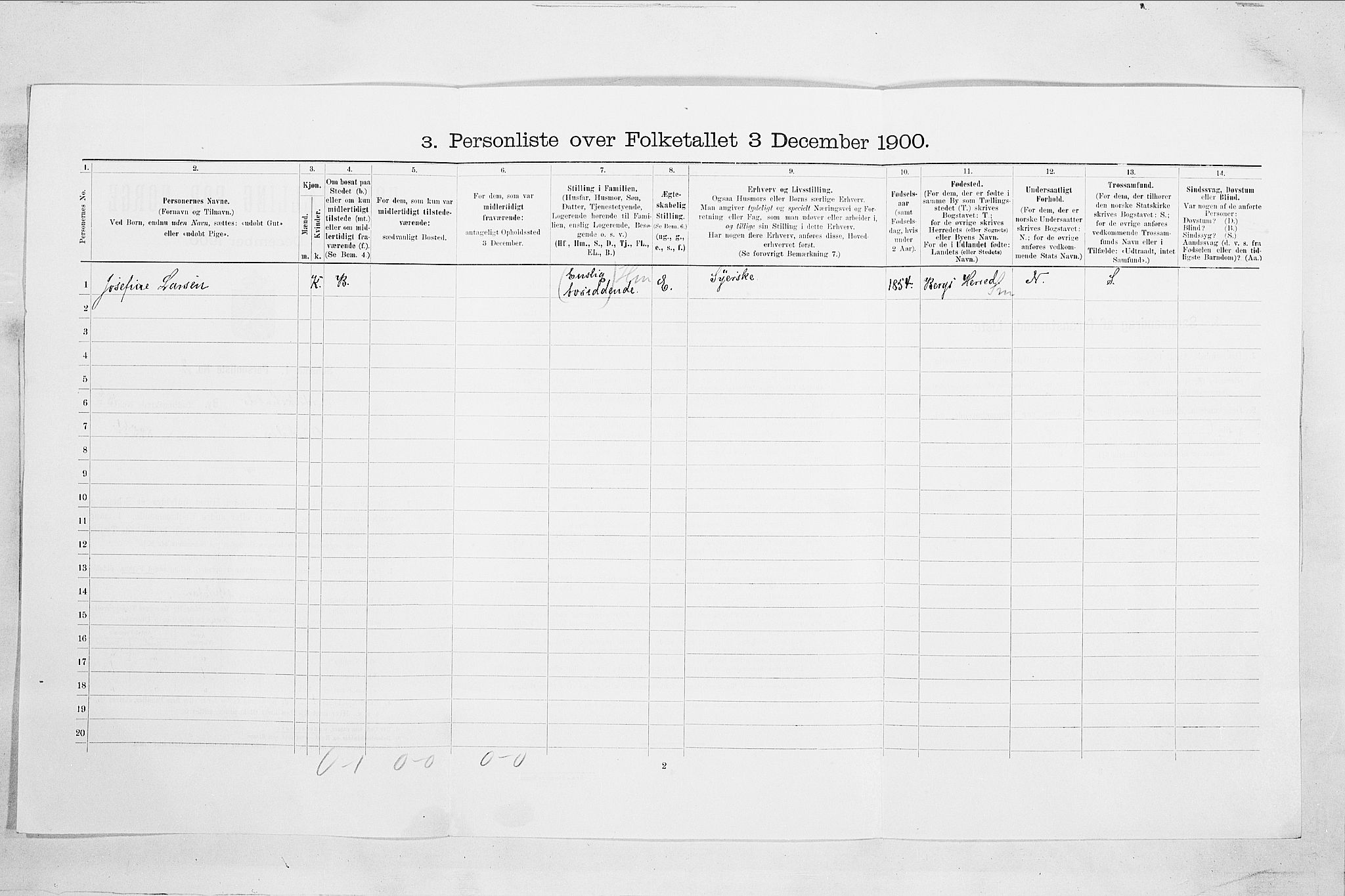 SAO, Folketelling 1900 for 0101 Fredrikshald kjøpstad, 1900