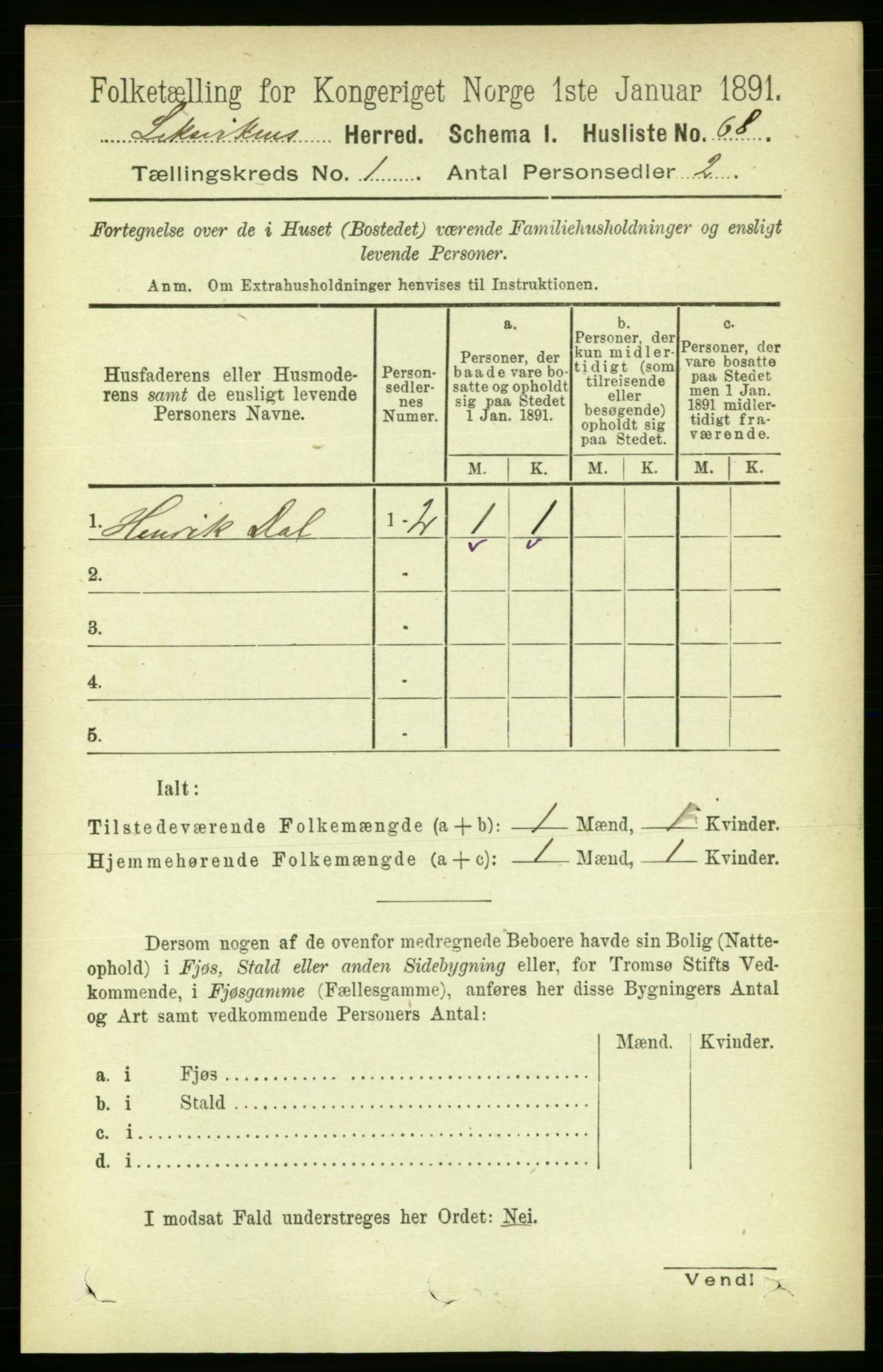 RA, Folketelling 1891 for 1718 Leksvik herred, 1891, s. 90