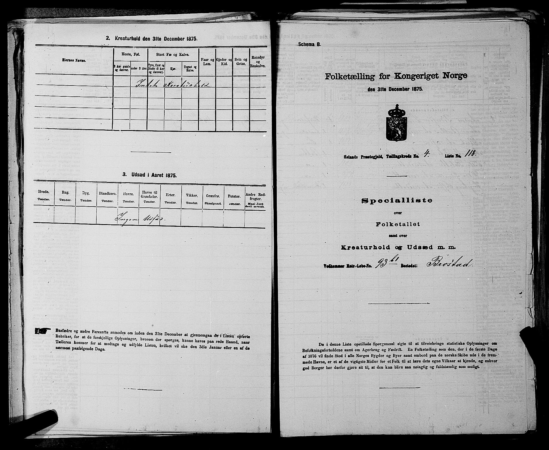 RA, Folketelling 1875 for 0221P Høland prestegjeld, 1875, s. 542