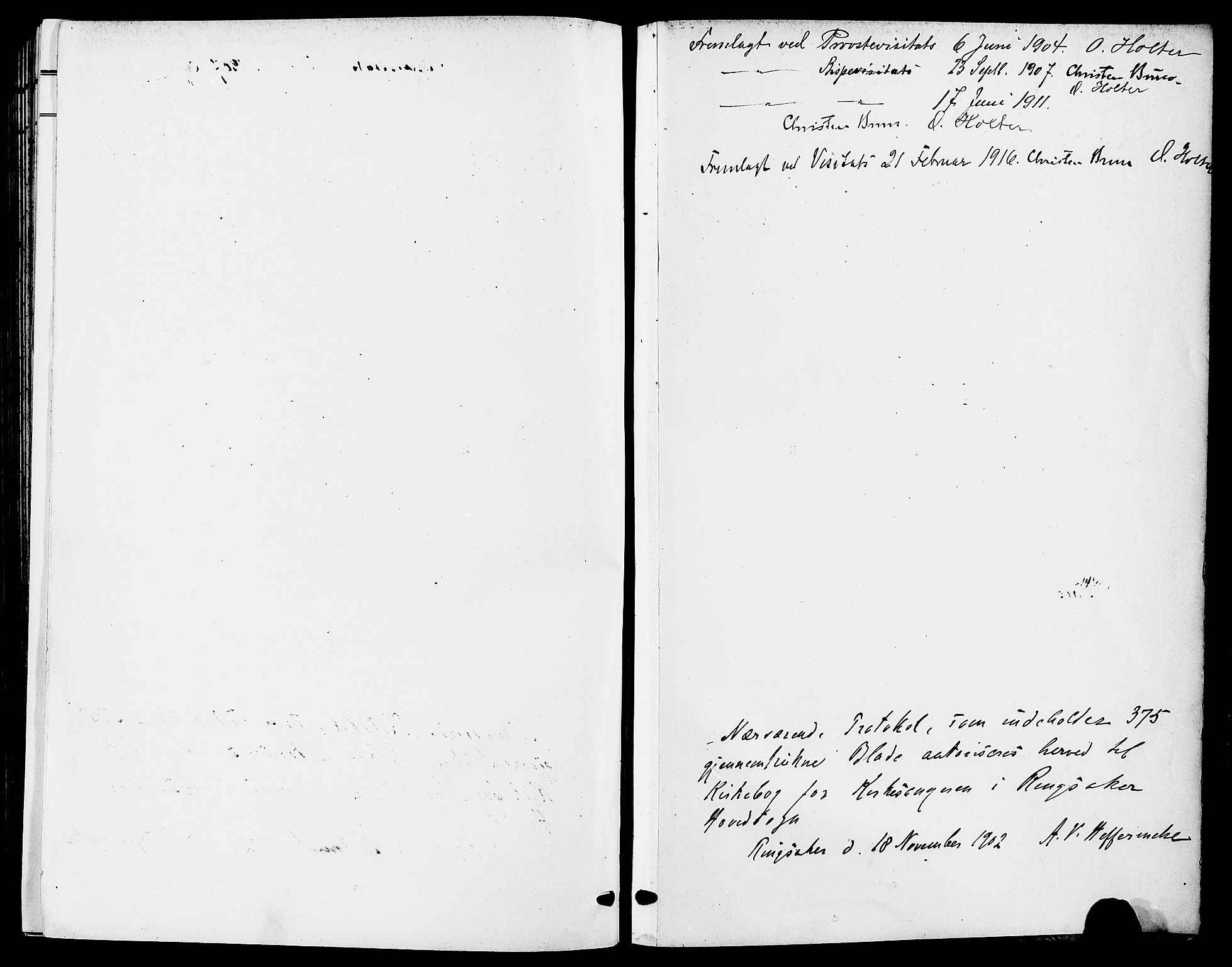 Ringsaker prestekontor, AV/SAH-PREST-014/L/La/L0015: Klokkerbok nr. 15, 1903-1912