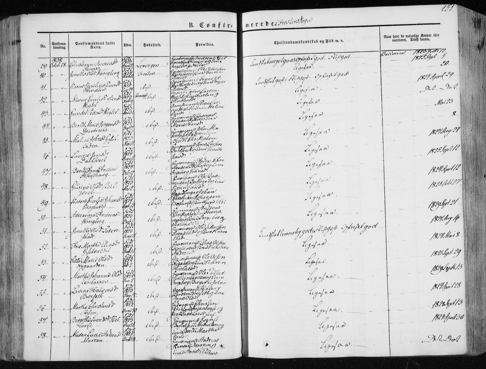 Ministerialprotokoller, klokkerbøker og fødselsregistre - Nord-Trøndelag, SAT/A-1458/713/L0115: Ministerialbok nr. 713A06, 1838-1851, s. 151