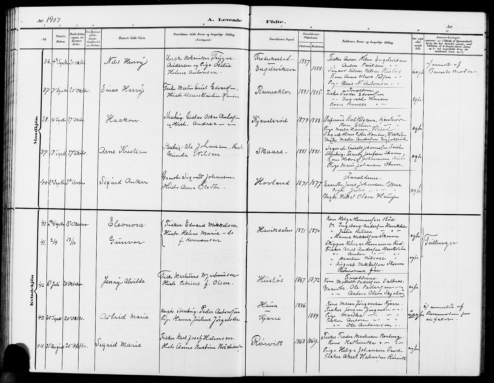 Onsøy prestekontor Kirkebøker, AV/SAO-A-10914/G/Ga/L0002: Klokkerbok nr. I 2, 1903-1909