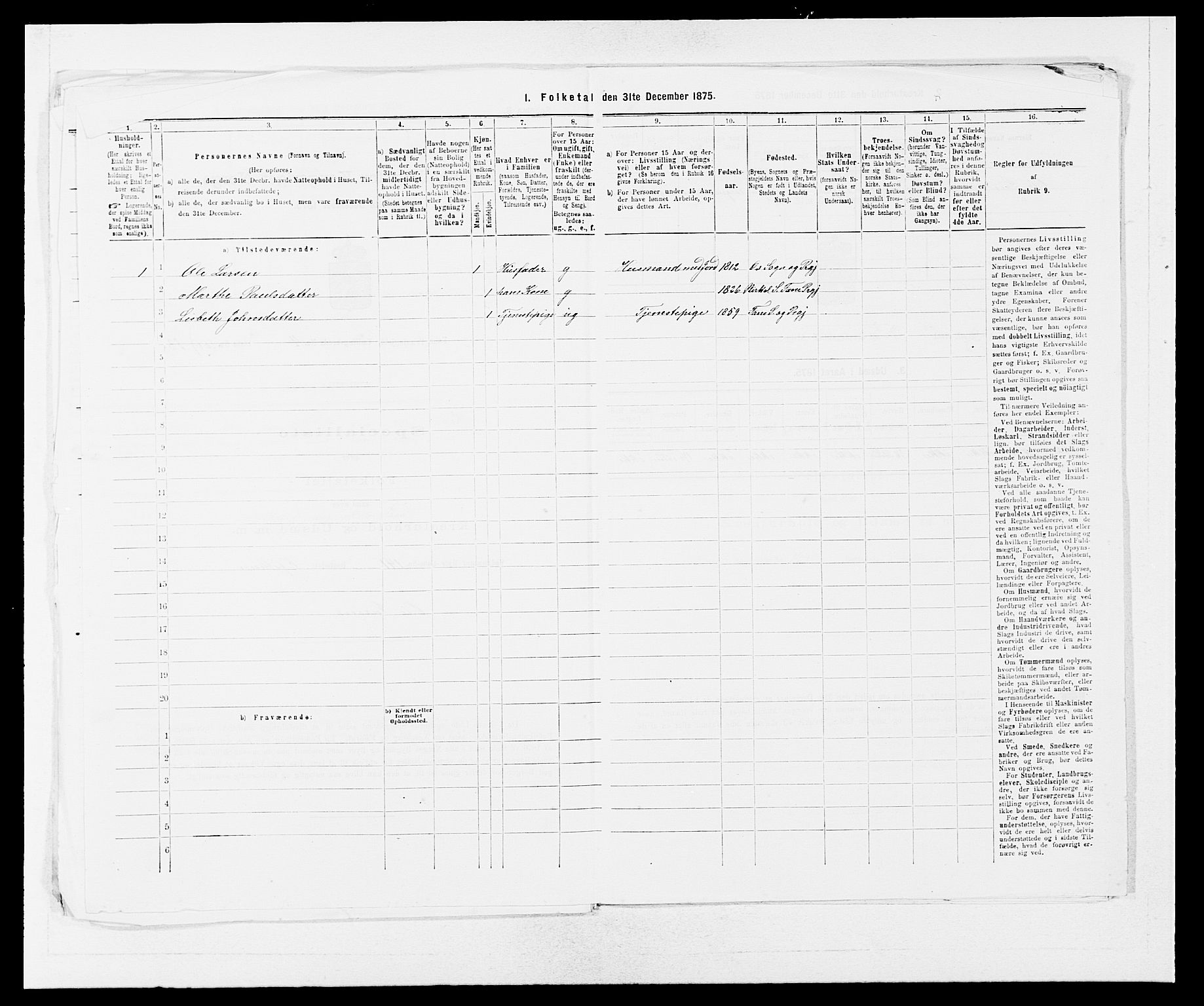 SAB, Folketelling 1875 for 1249P Fana prestegjeld, 1875, s. 551